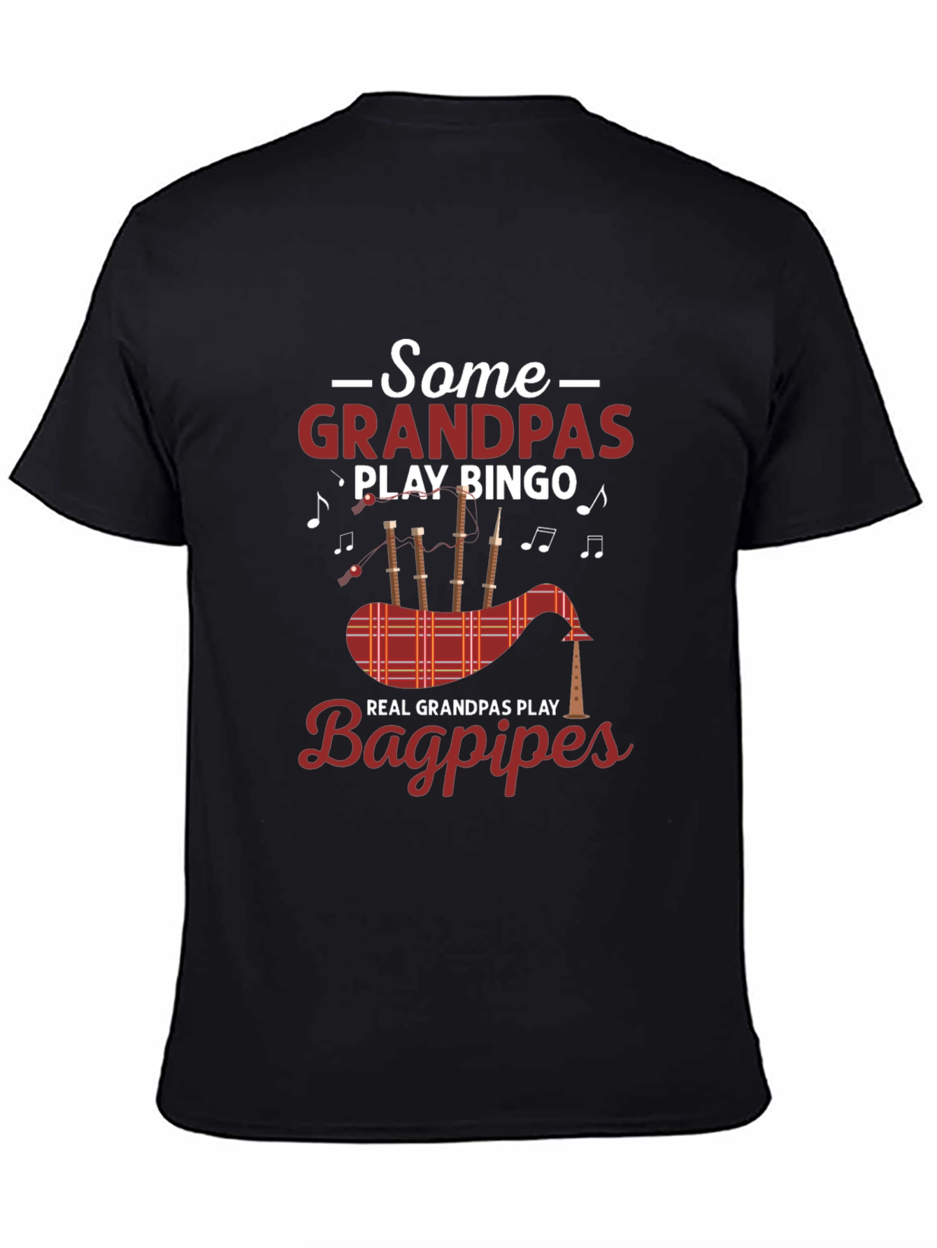 Black Grandpa Bingo Bagpipes Graphic Tee view 4