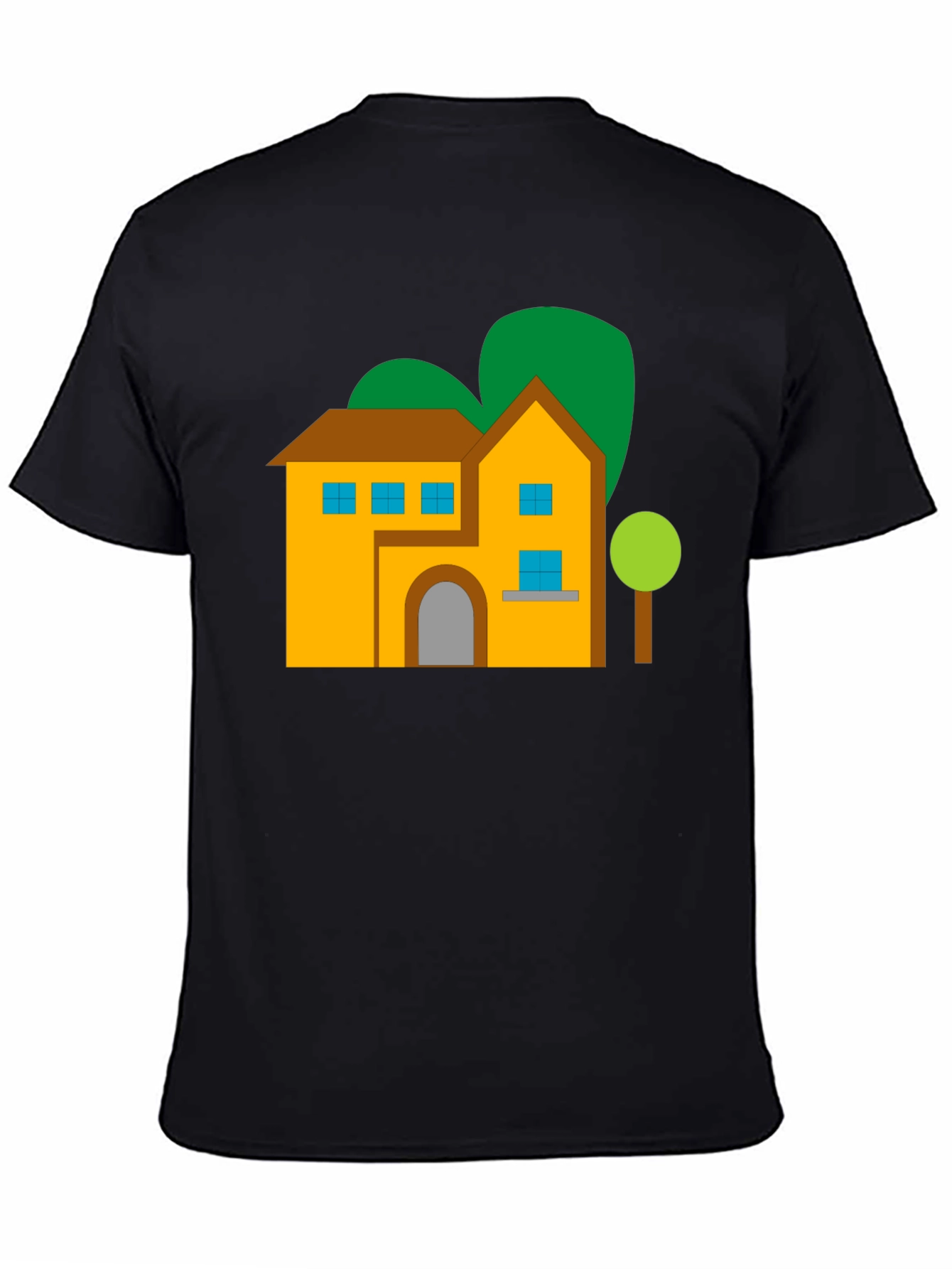 Black House Graphic Tee - Black Cotton Blend Shirt view 4