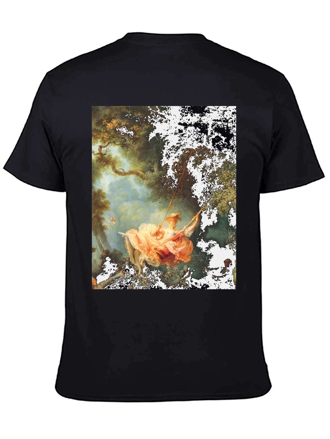 Black Artistic Men's Black T-Shirt - The Swing view 4