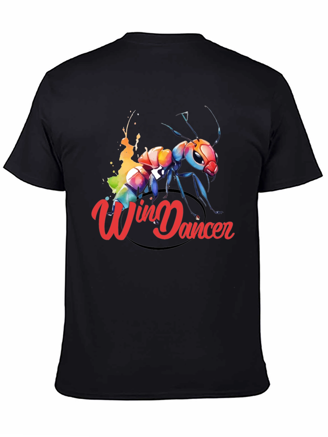 Black Win Dancer Ant Graphic Tee - Unique Design view 4
