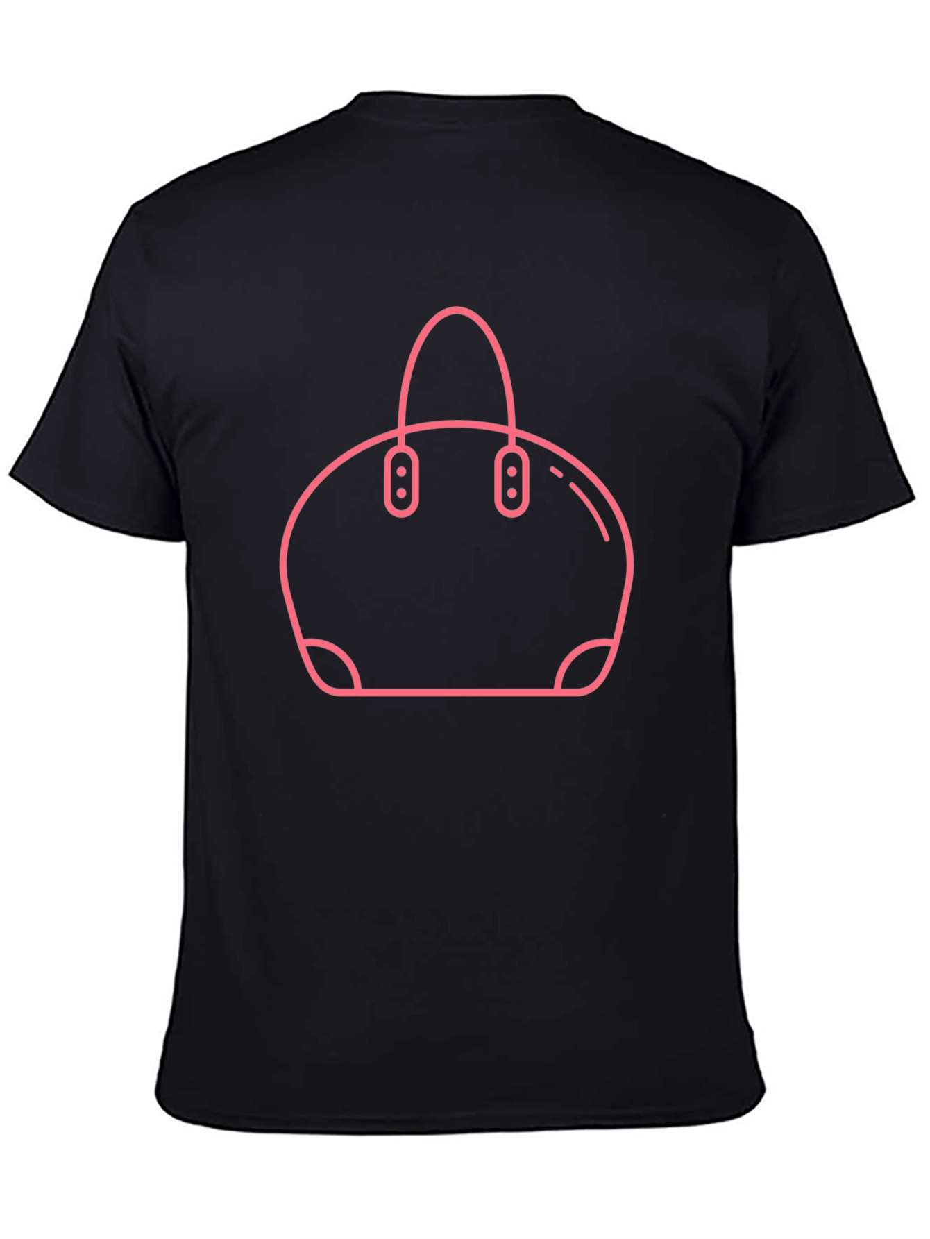 Black Pink Bag Graphic Tee - Unisex Black T-Shirt view 4
