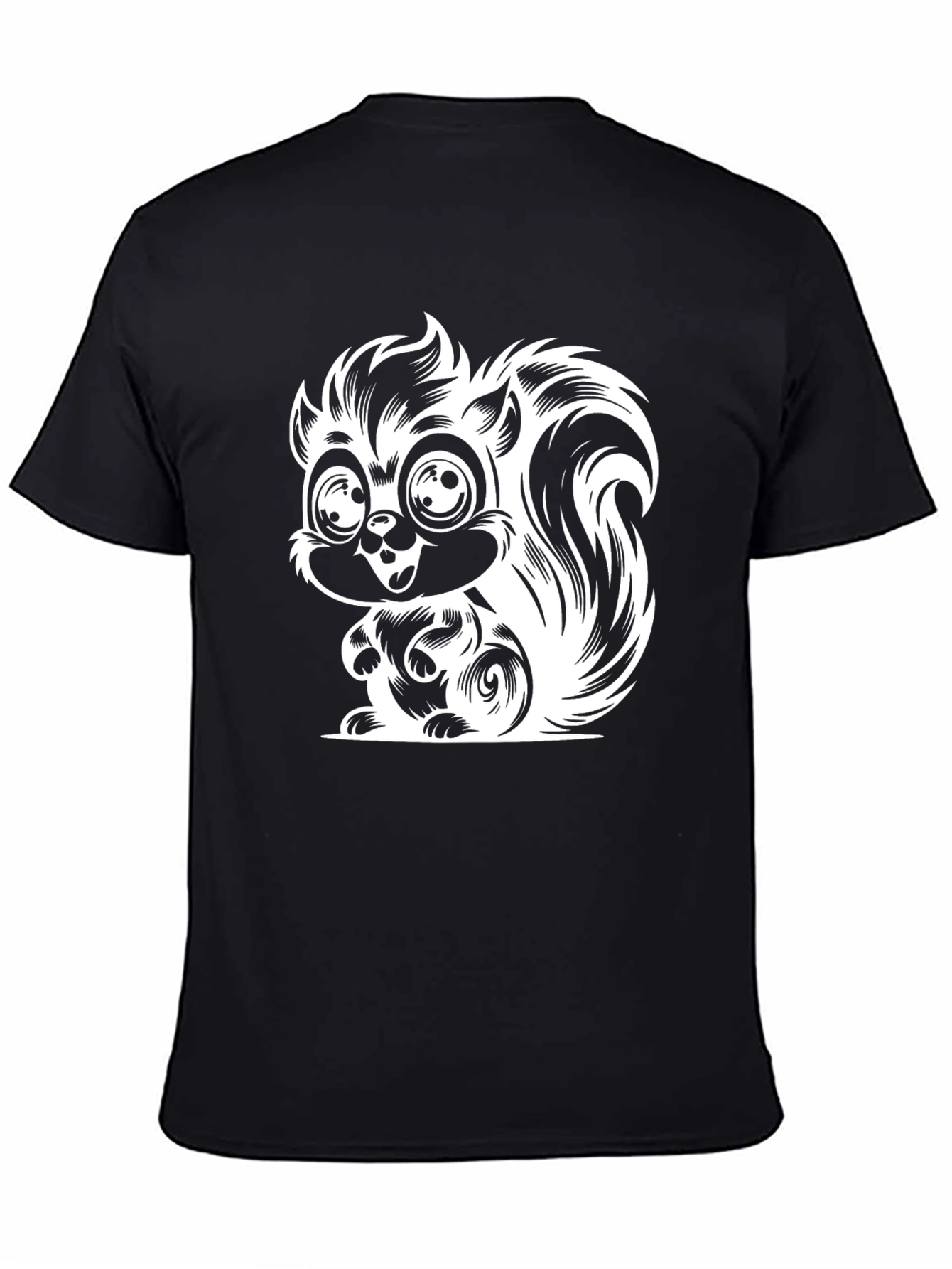 Black Squirrel Graphic Print Black T-Shirt view 4