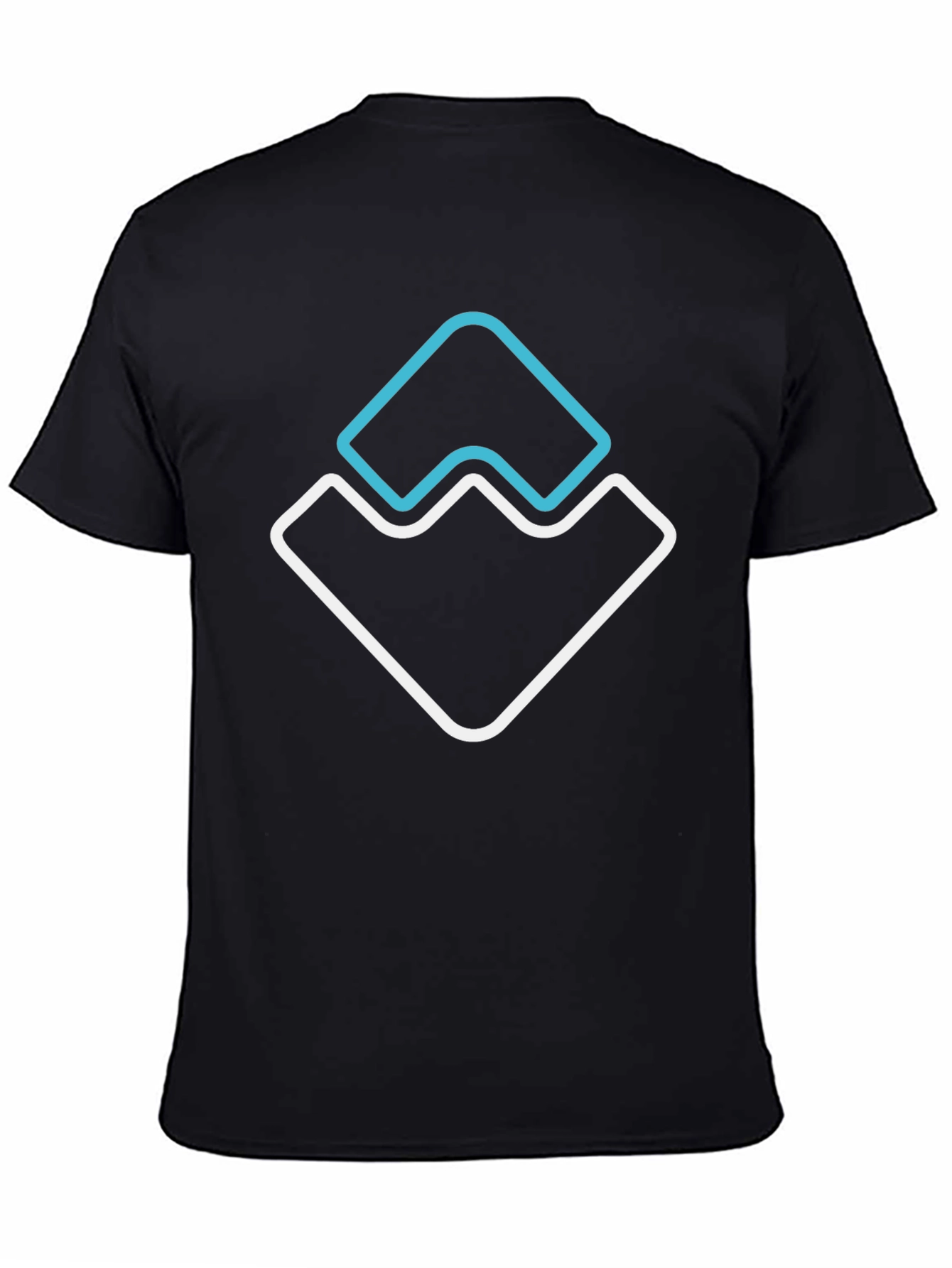 Black Modern Graphic Tee - Abstract Mountain Design view 4
