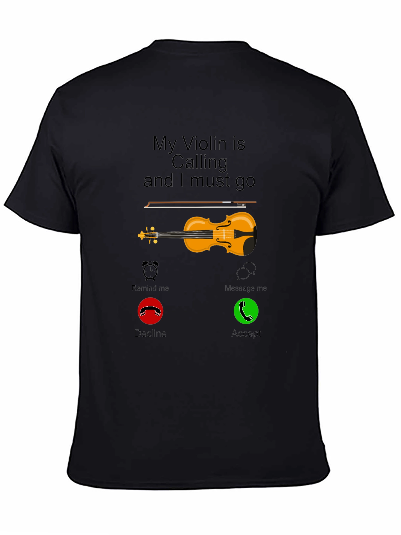 Black Violin Calling T-Shirt - Music Lover Tee view 4