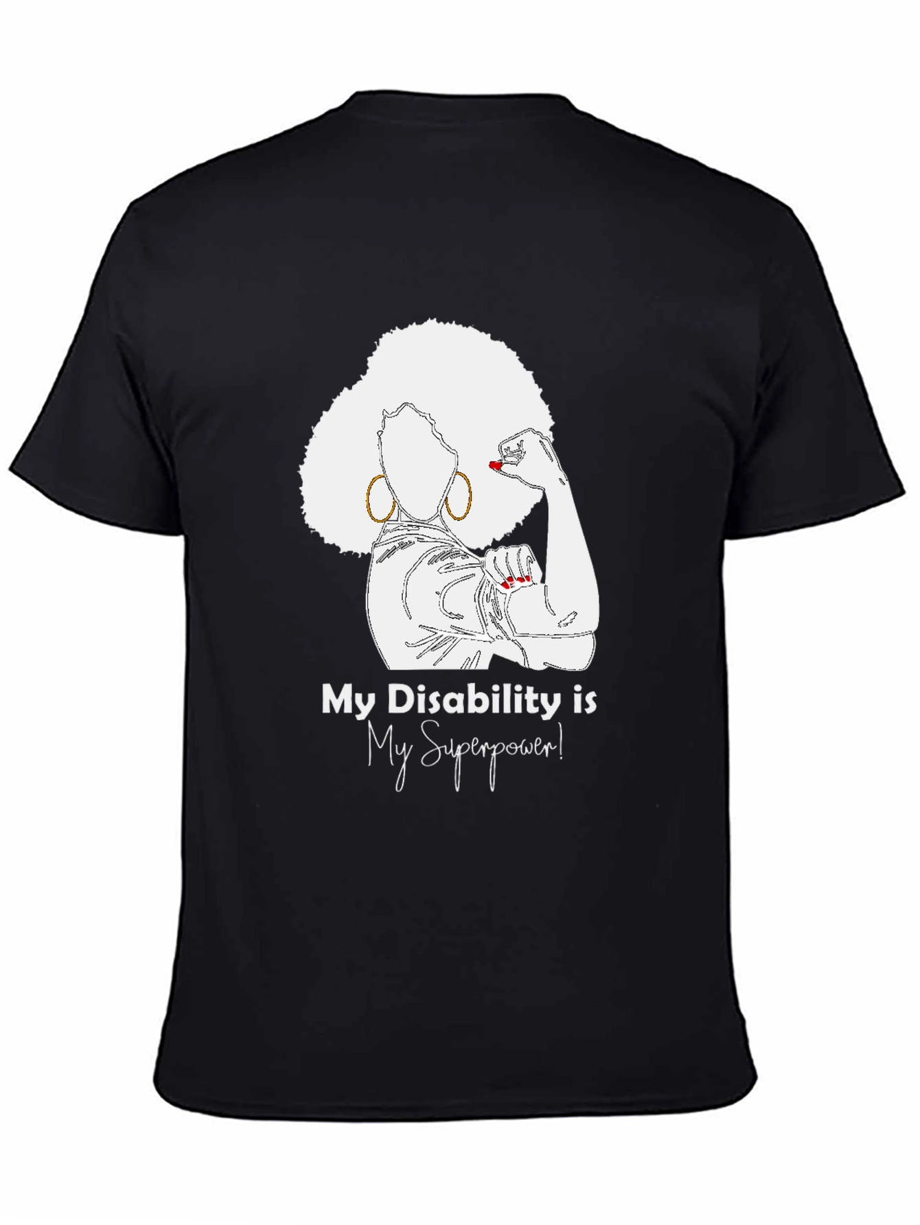 Black My Disability is My Superpower T-Shirt view 4