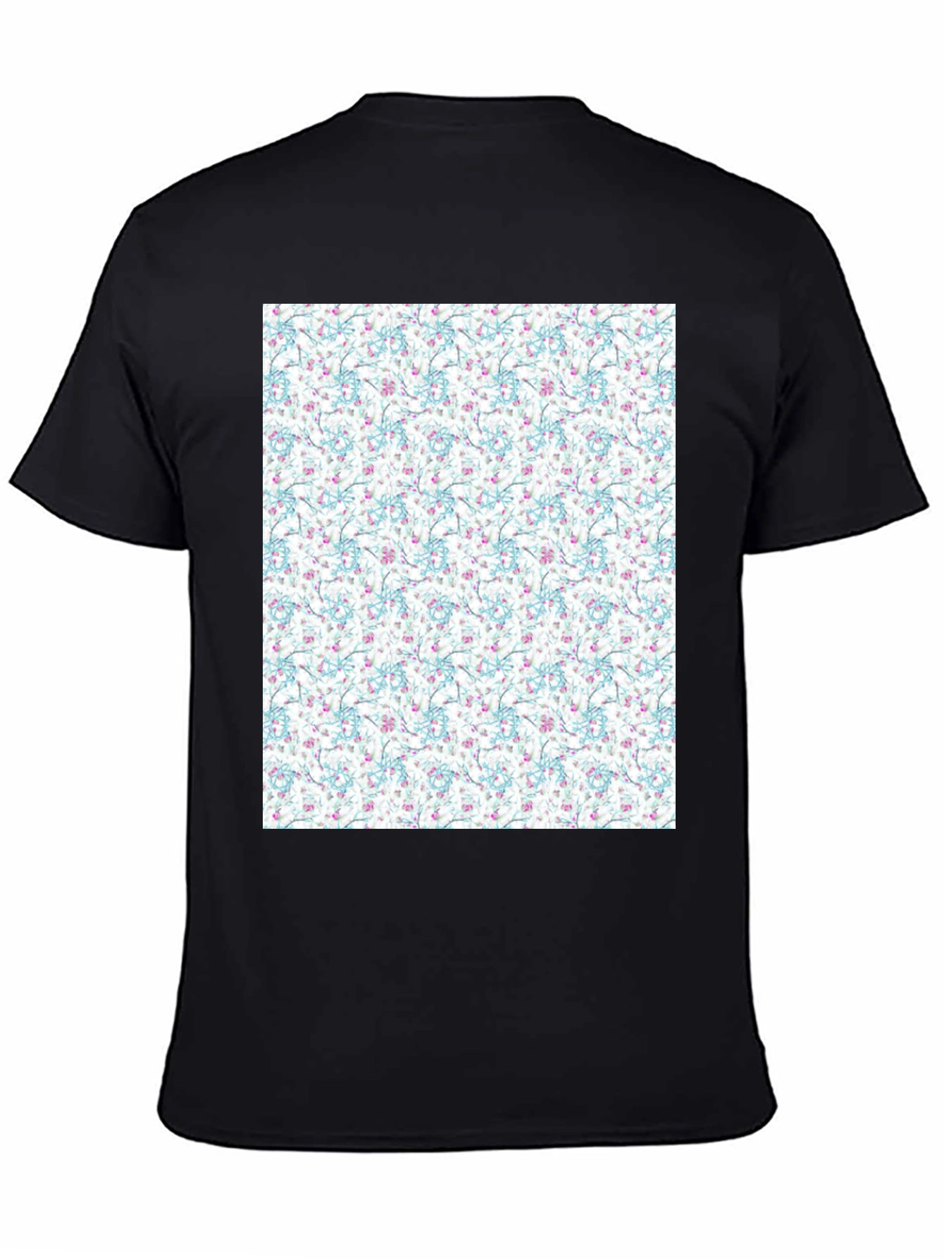 Black Floral Print Tee - Stylish Everyday Wear view 4
