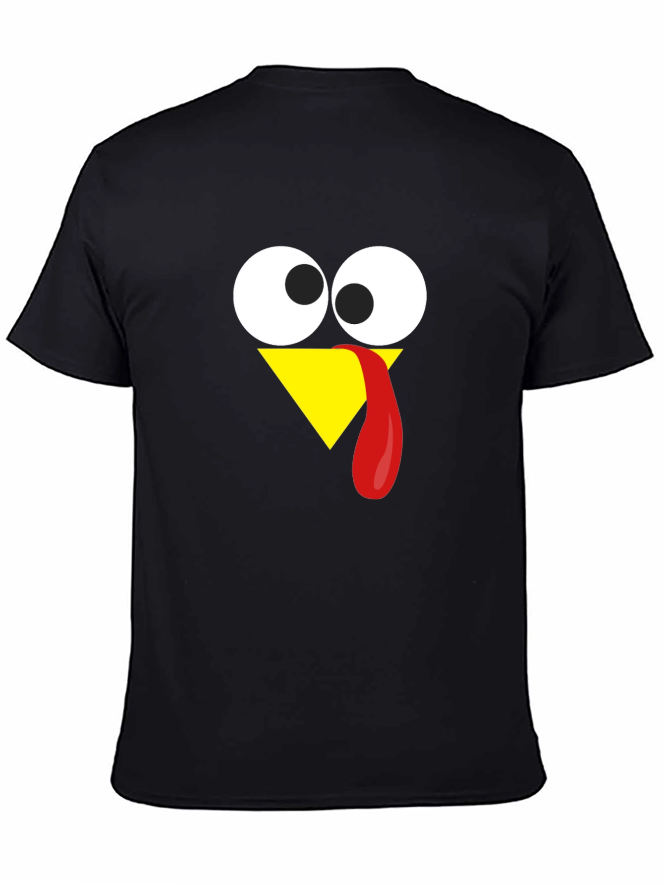 Black Funny Turkey Face Thanksgiving T-Shirt view 4