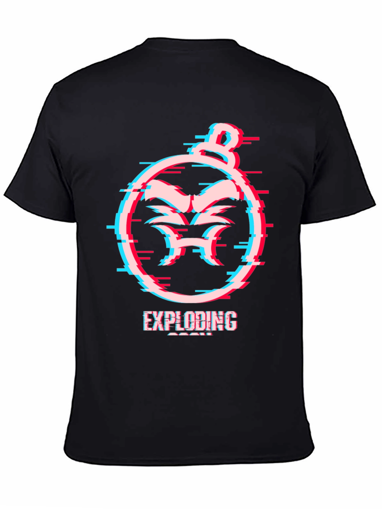 Black Exploding Soon Graphic Tee - Glitch Style view 4
