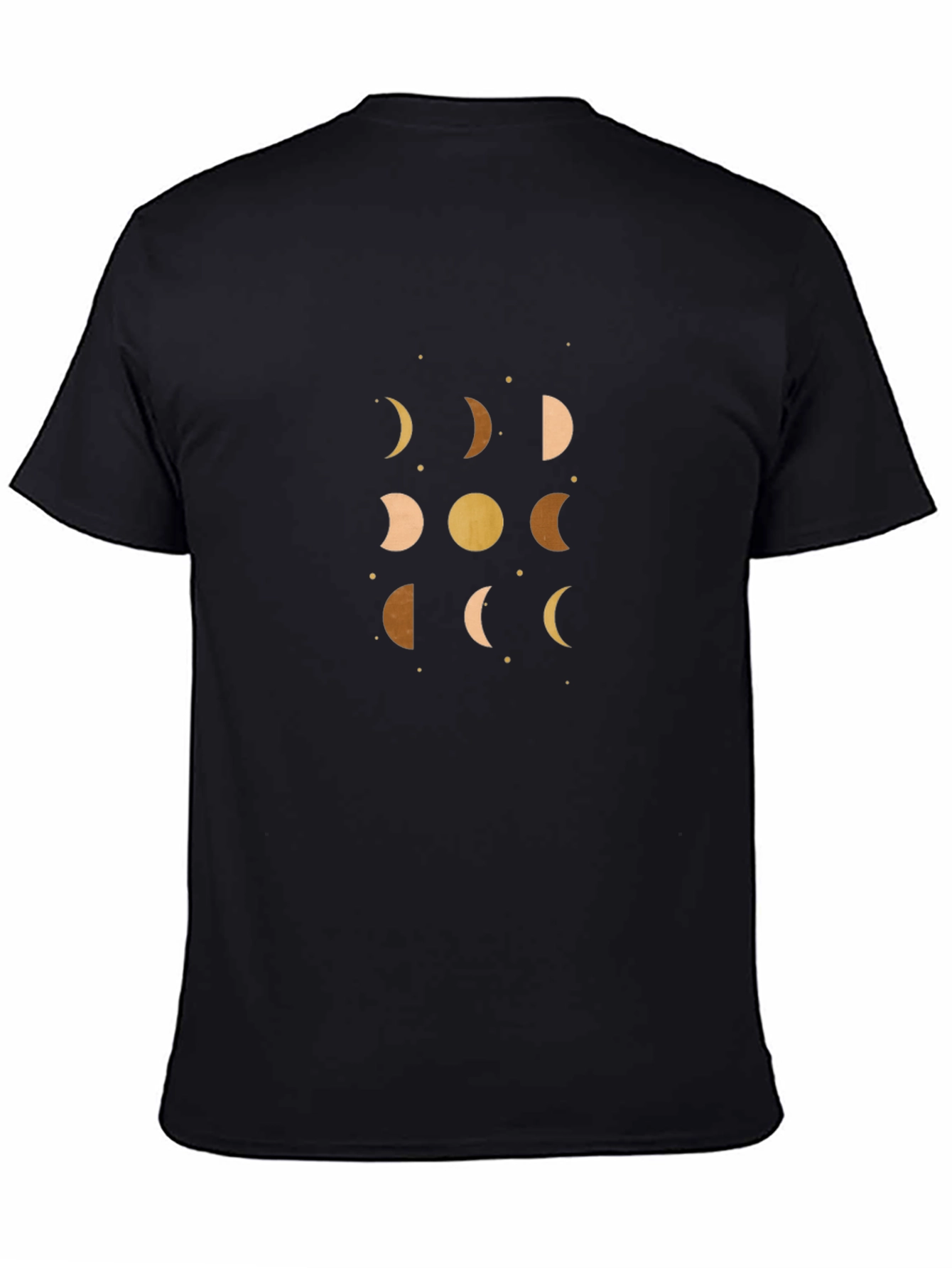 Black Celestial Moon Phases Graphic Tee - Black view 4