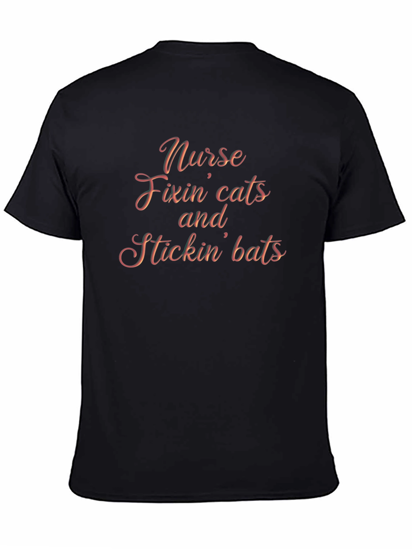 Black Nurse Fixin' Cats and Stickin' Bats Graphic Tee view 4