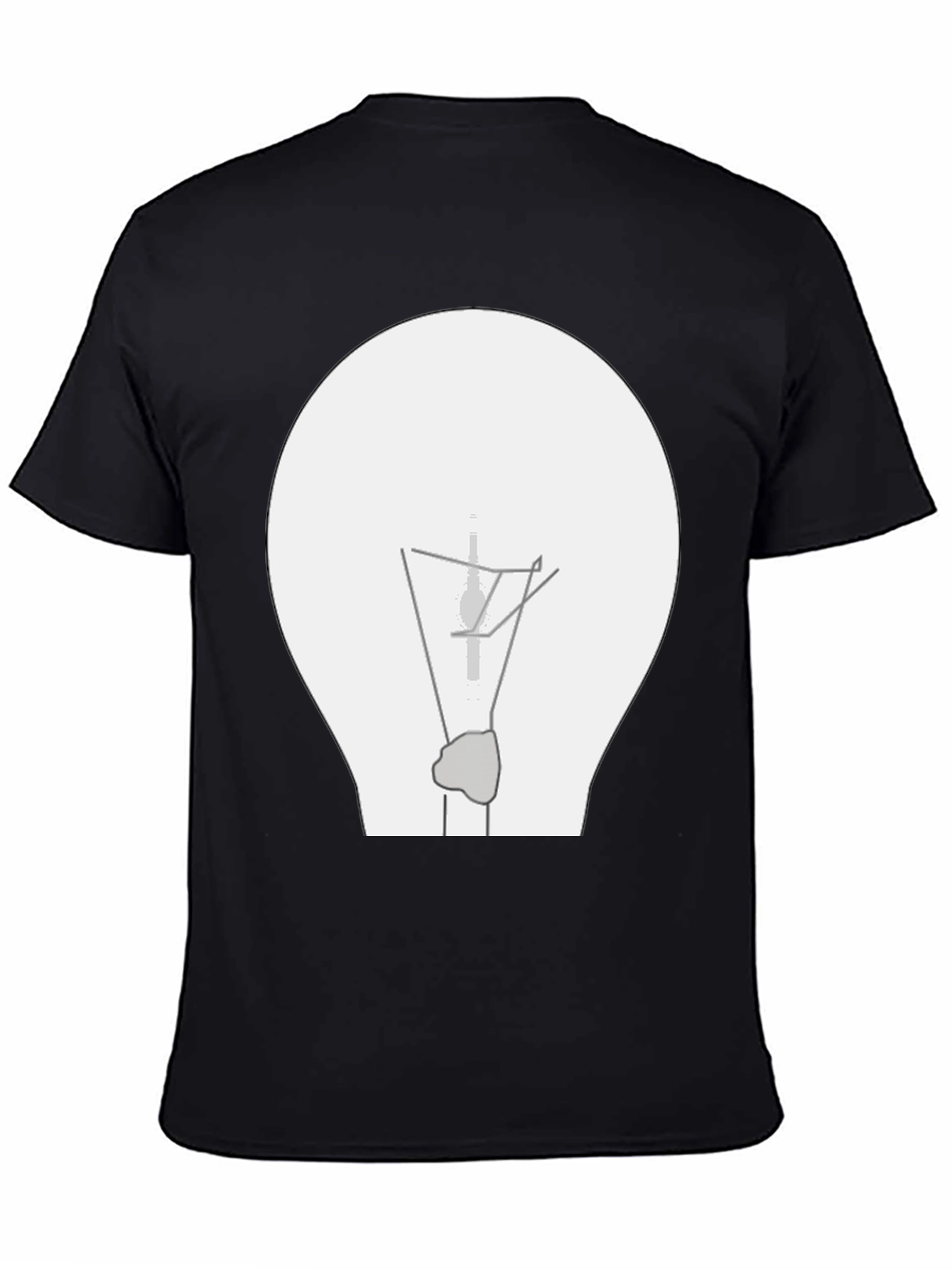 Black Illuminating Idea: Black T-Shirt with Lightbulb Graphic view 4
