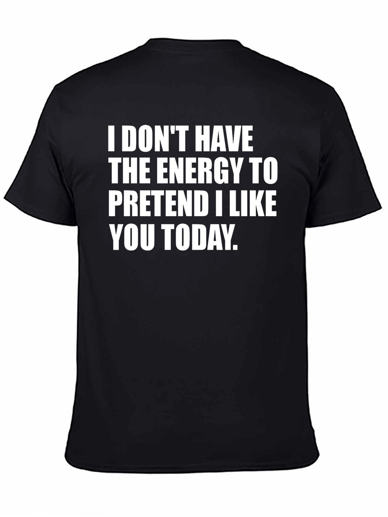 Black Funny "Energy to Pretend" Graphic T-Shirt view 4