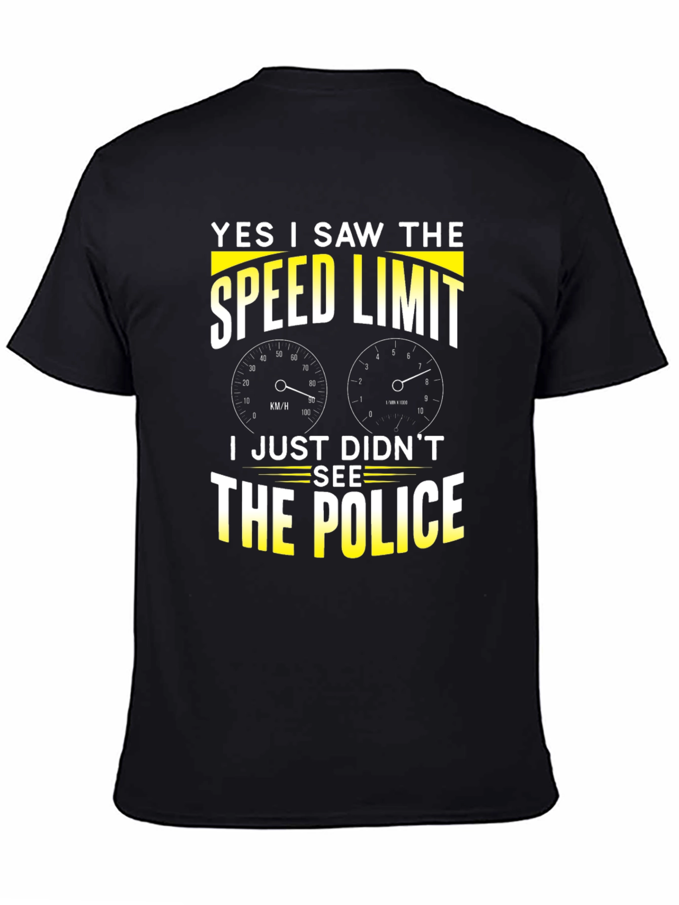 Black Funny "Speed Limit" Graphic T-Shirt view 4