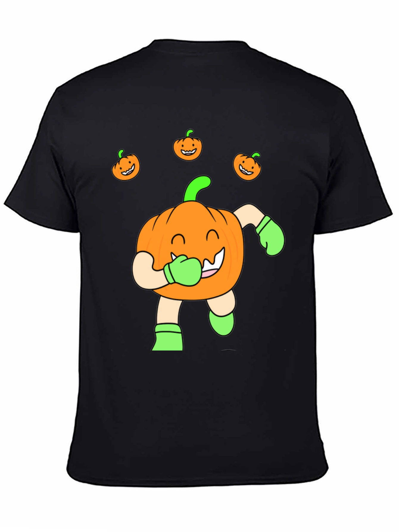 Black Halloween Pumpkin T-Shirt view 4