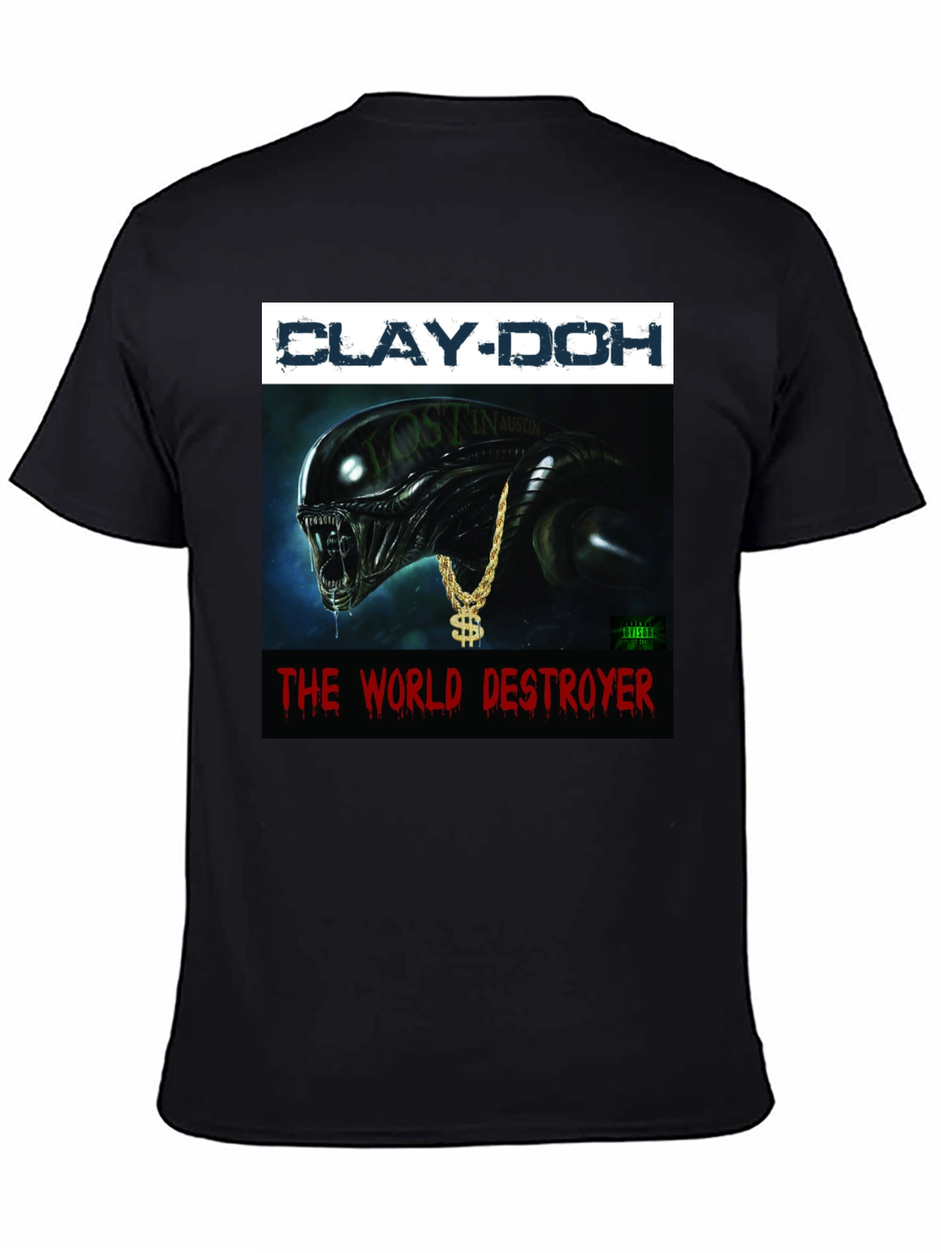 Black Clay-Doh The World Destroyer Graphic T-Shirt view 4