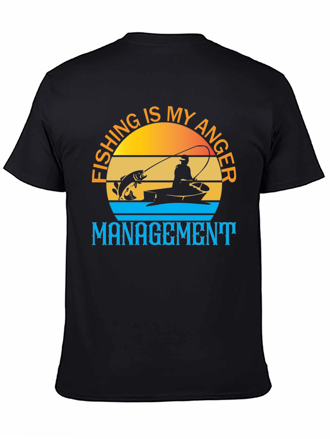 Black Fishing is My Anger Management T-Shirt view 4