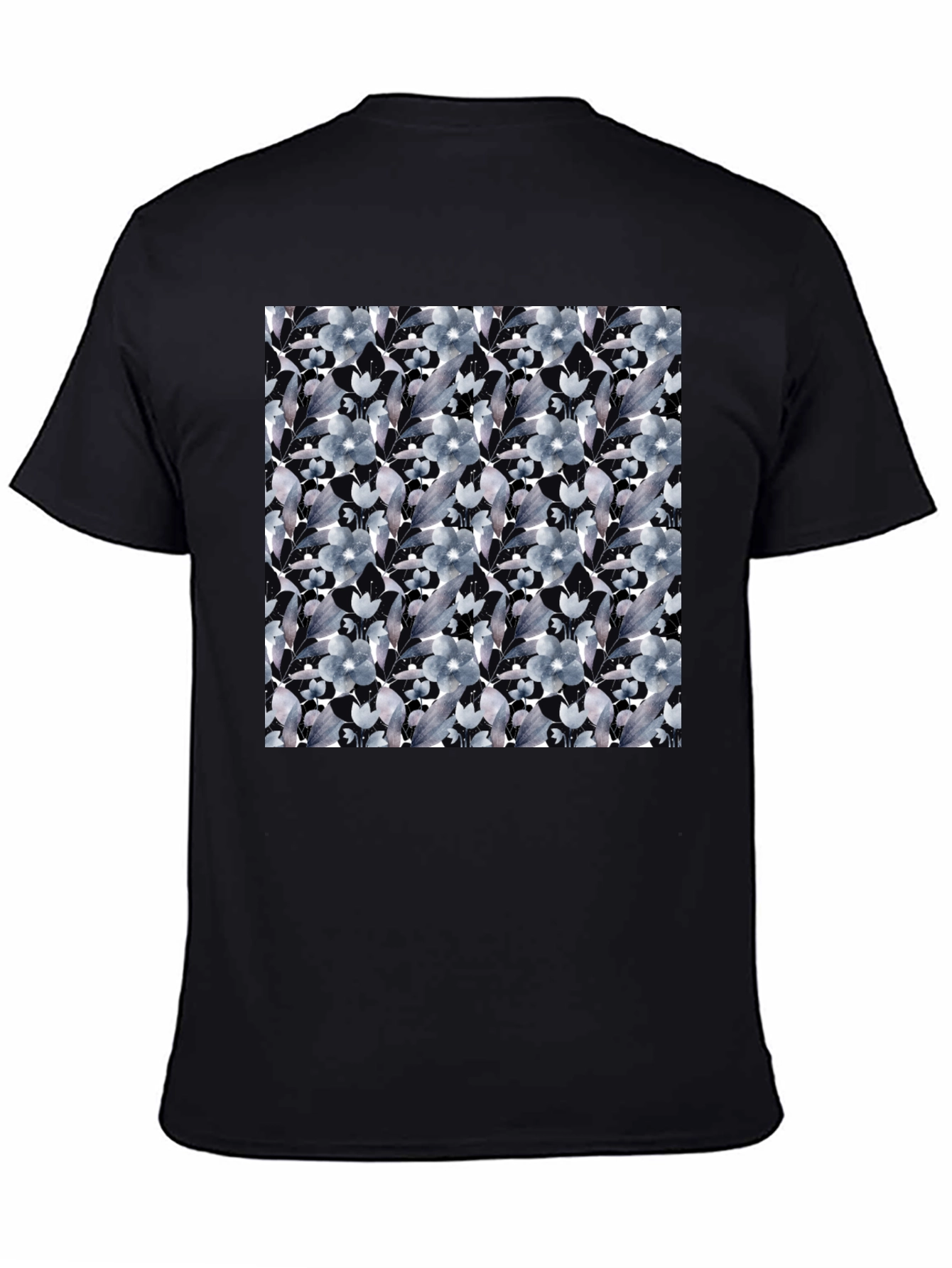 Black Floral Print Black T-Shirt - Unique Fashion view 4