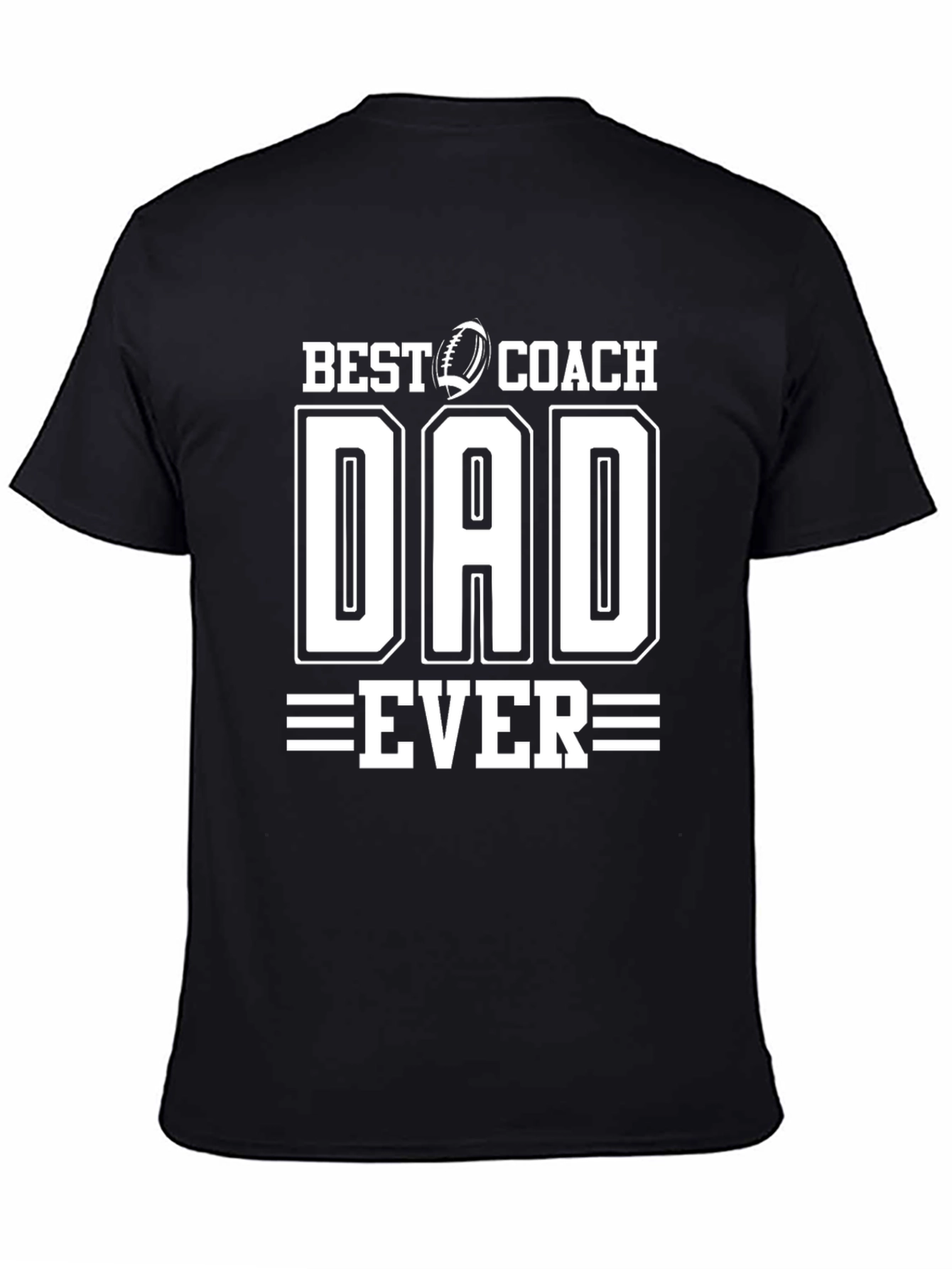 Black Best Coach Dad Ever Graphic T-Shirt view 4