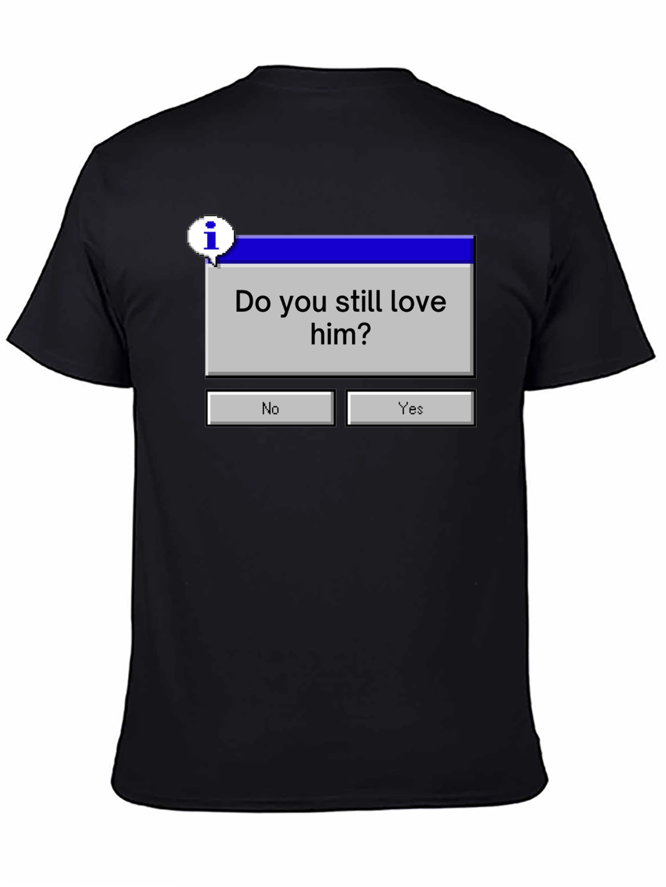 Black Retro Pop-Up Message T-Shirt view 4