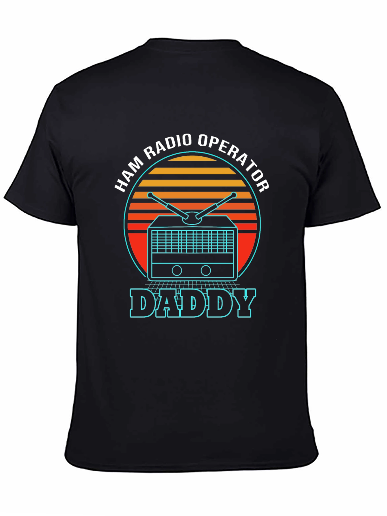 Black Ham Radio Operator Daddy T-Shirt - Retro Design view 4