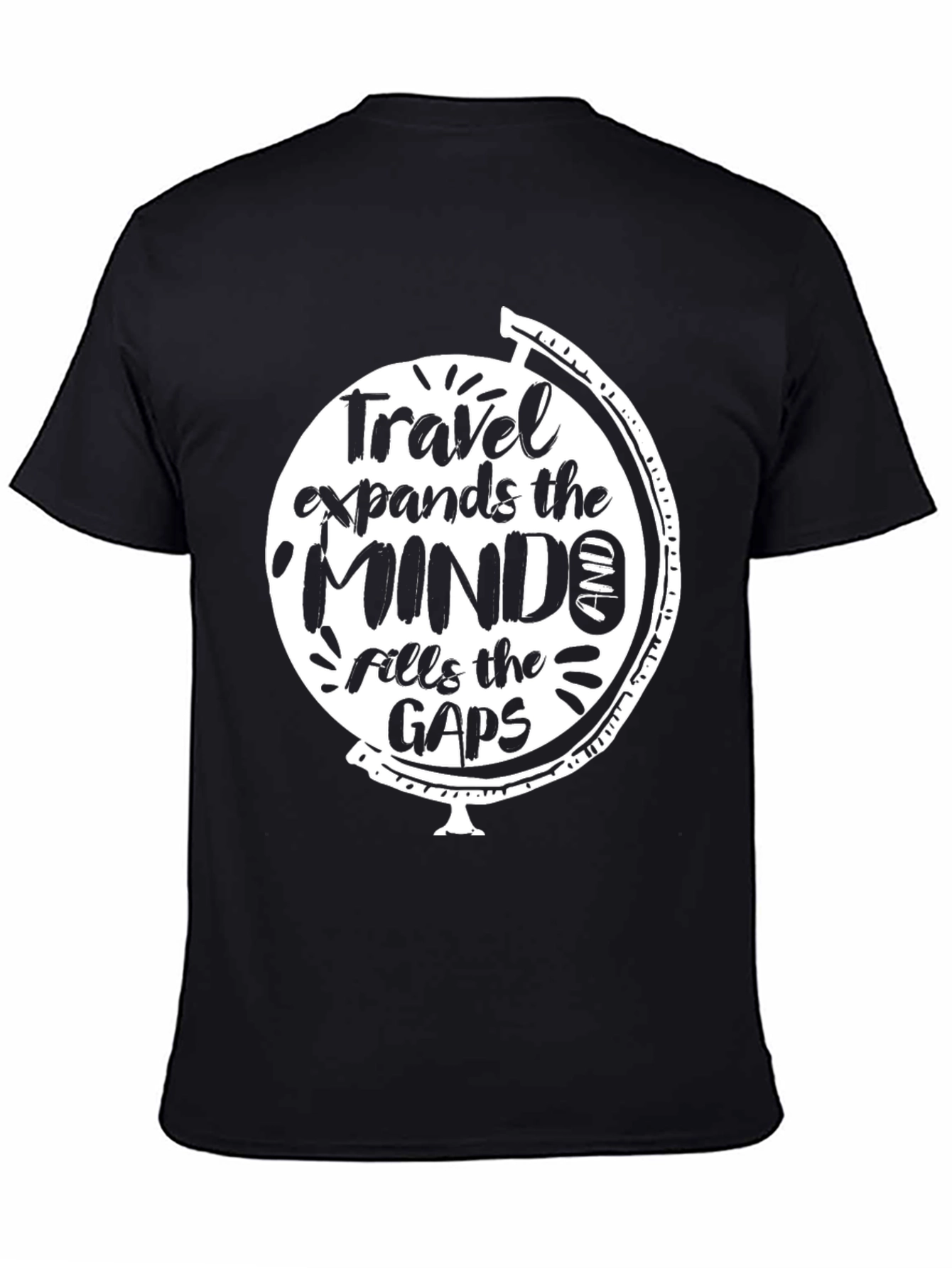 Black Travel Expands the Mind Black Graphic Tee view 4