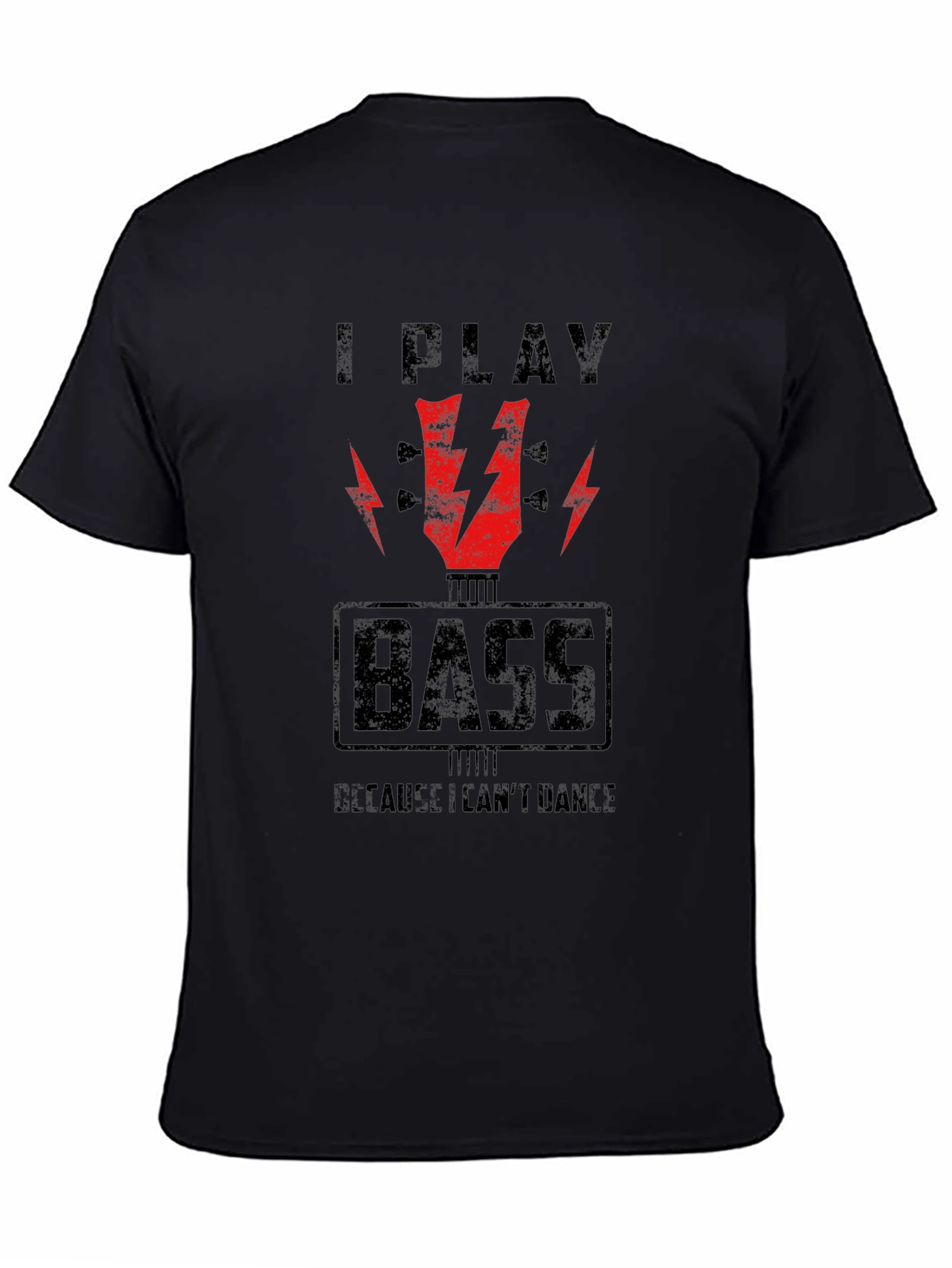 Black I Play Bass T-Shirt - Funny Musician Tee view 4
