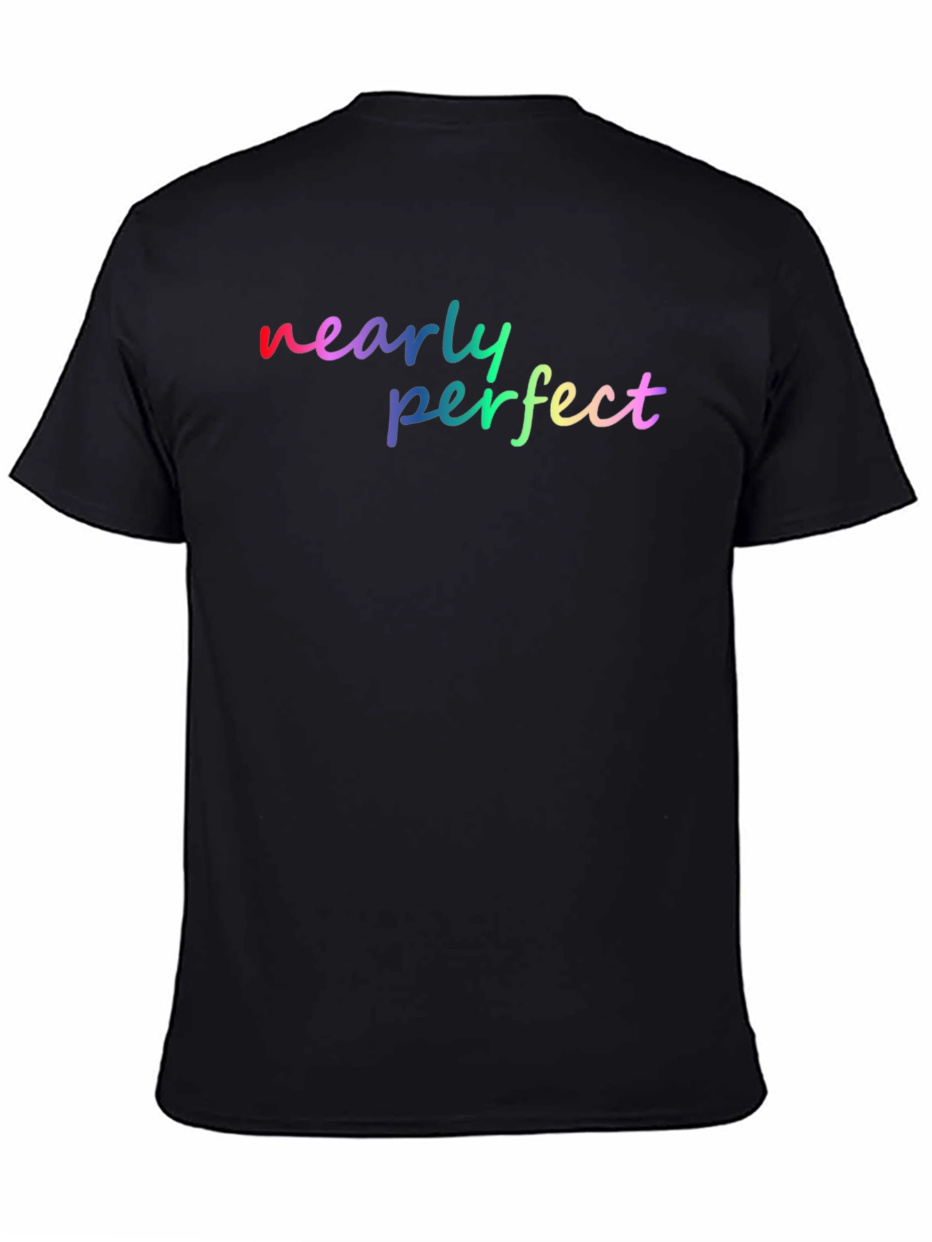 Black Nearly Perfect Rainbow Graphic Tee - Soft Black Shirt view 4