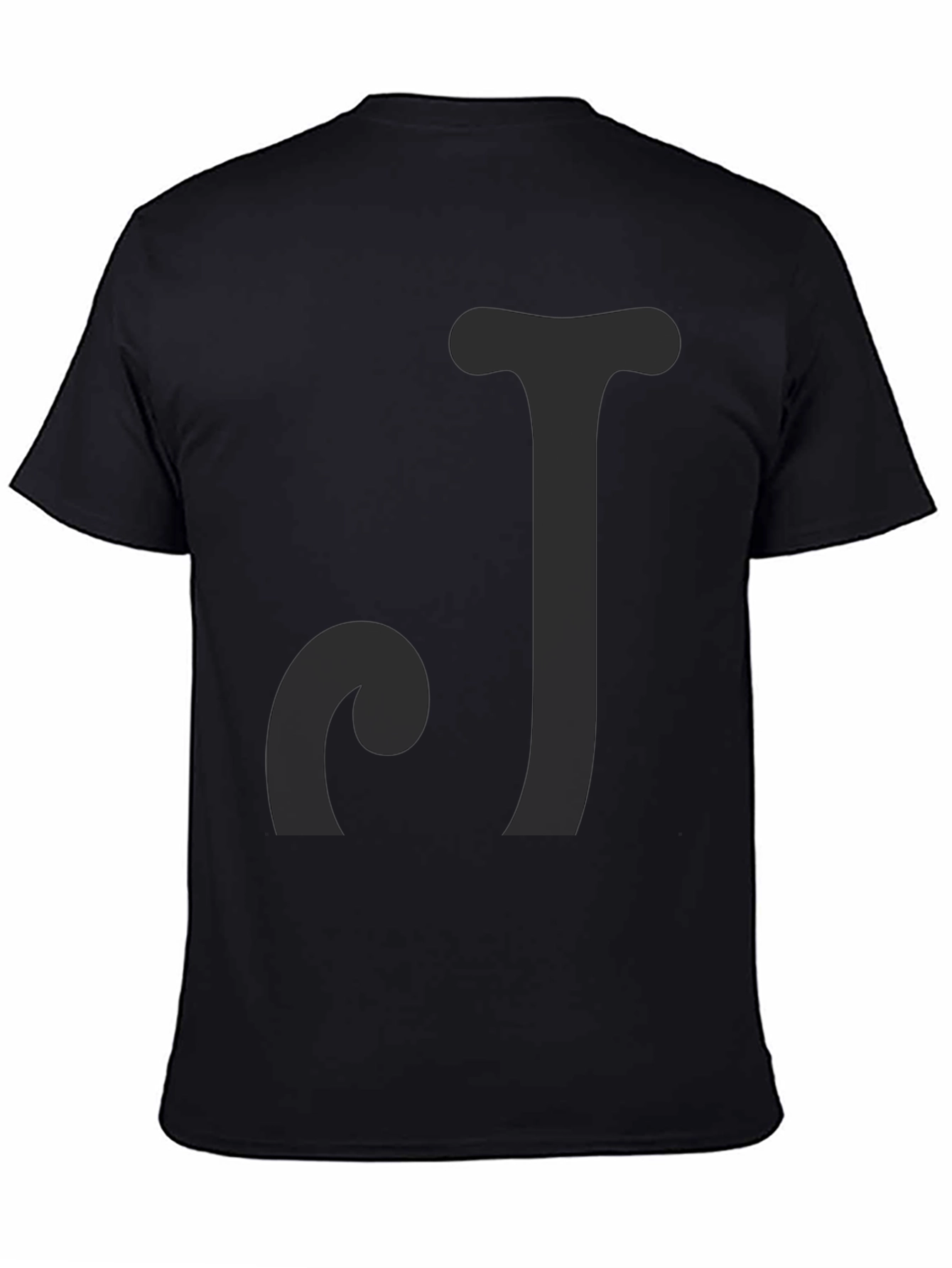 Black Initial 'CJ' Black T-Shirt view 4