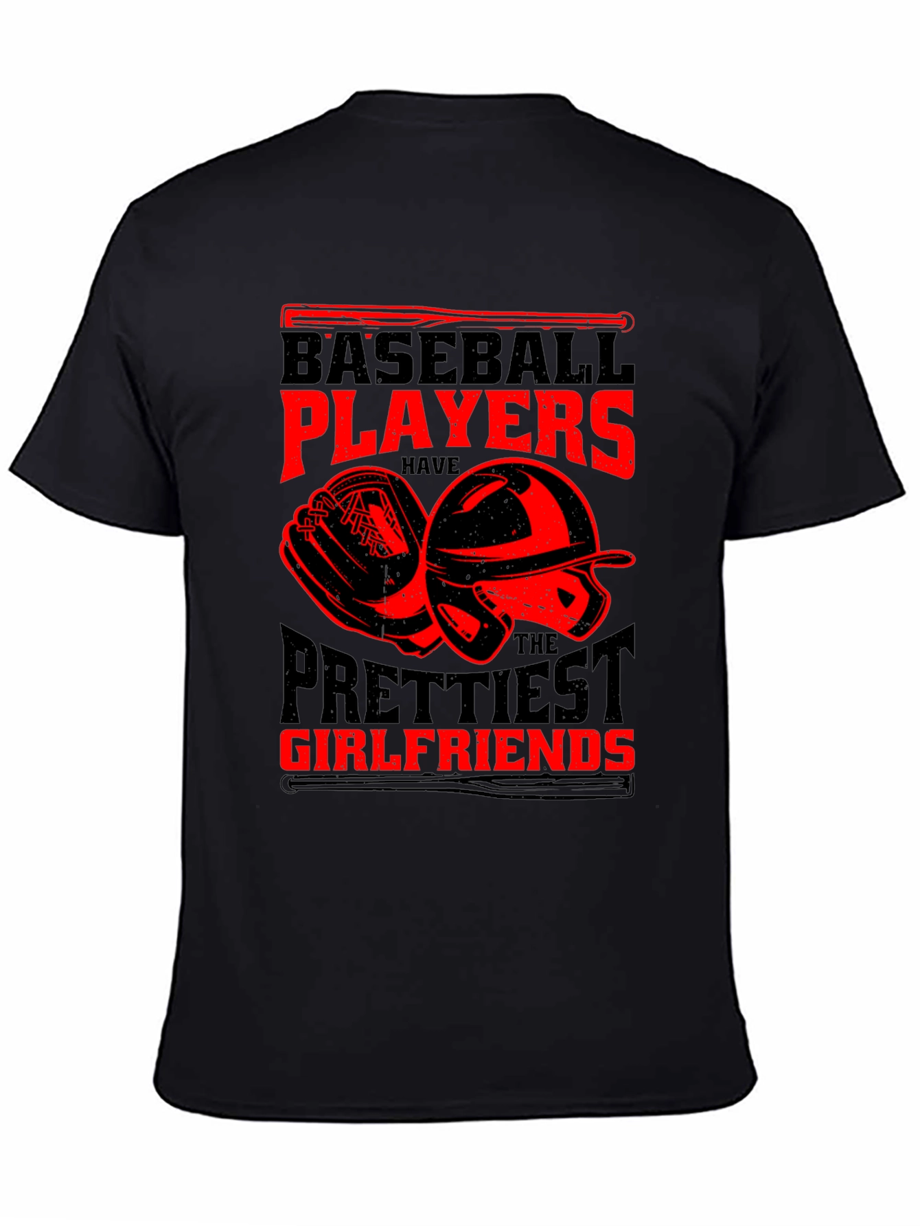 Black Baseball Player T-Shirt -  Prettiest Girlfriends view 4