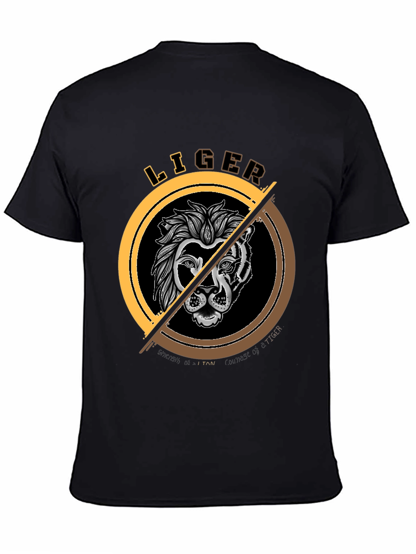 Black Liger Graphic Tee - Strength and Courage Shirt view 4
