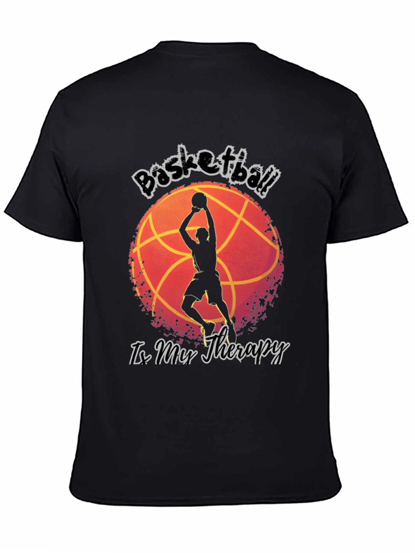Black Basketball Is My Therapy T-Shirt view 4