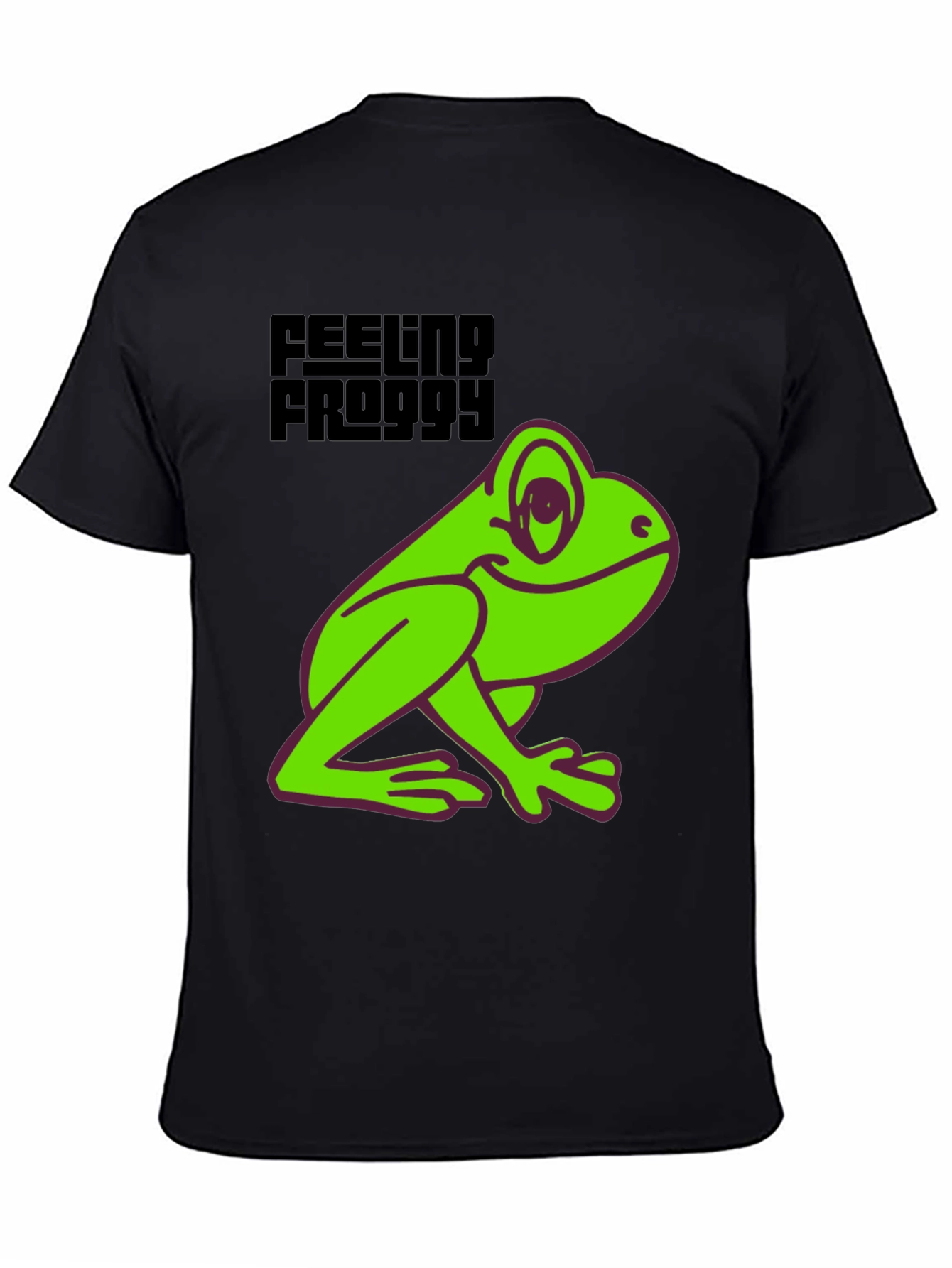Black Feeling Froggy Tee - Fun Graphic T-Shirt view 4