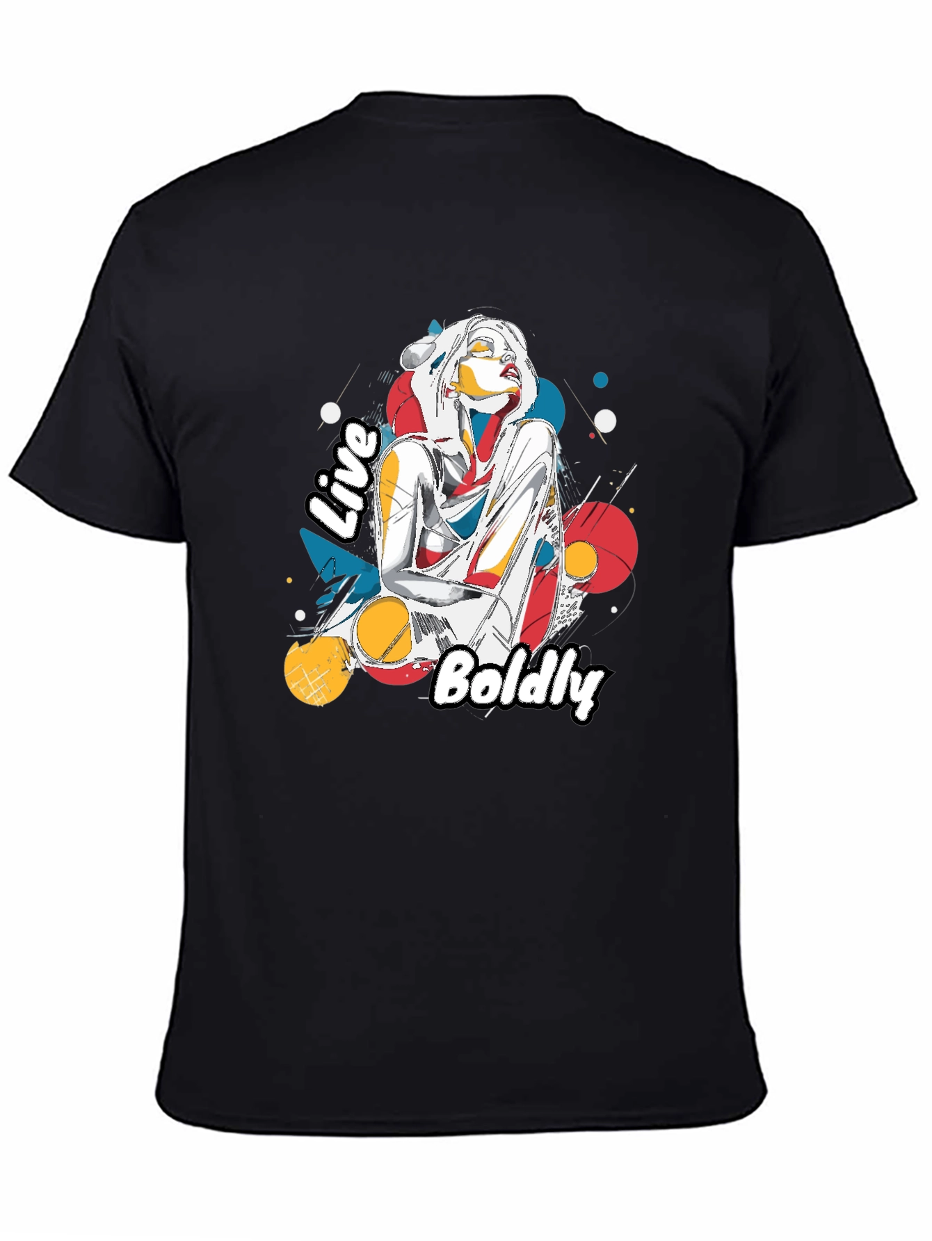 Black Live Boldly Graphic Print Black T-Shirt view 4
