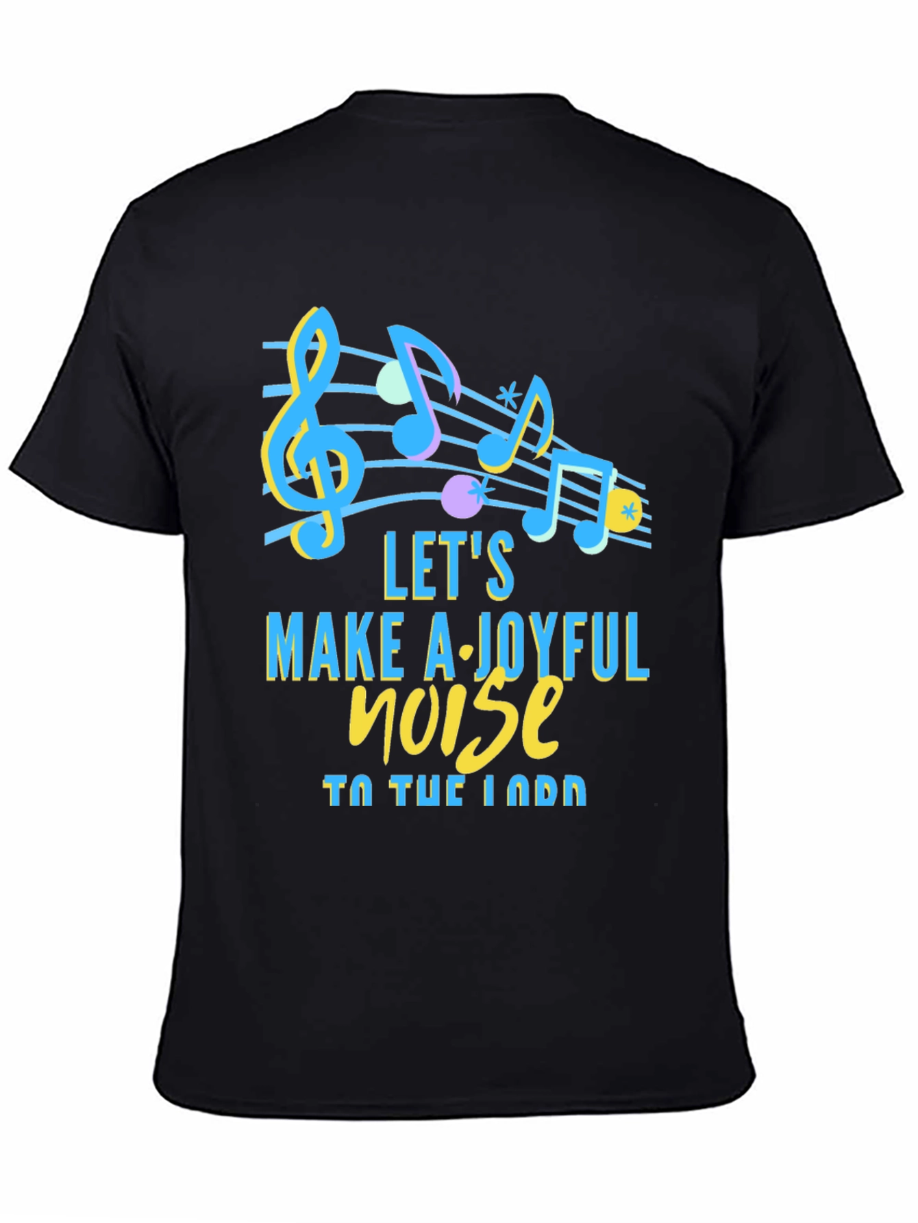 Black Joyful Noise Music T-Shirt view 4