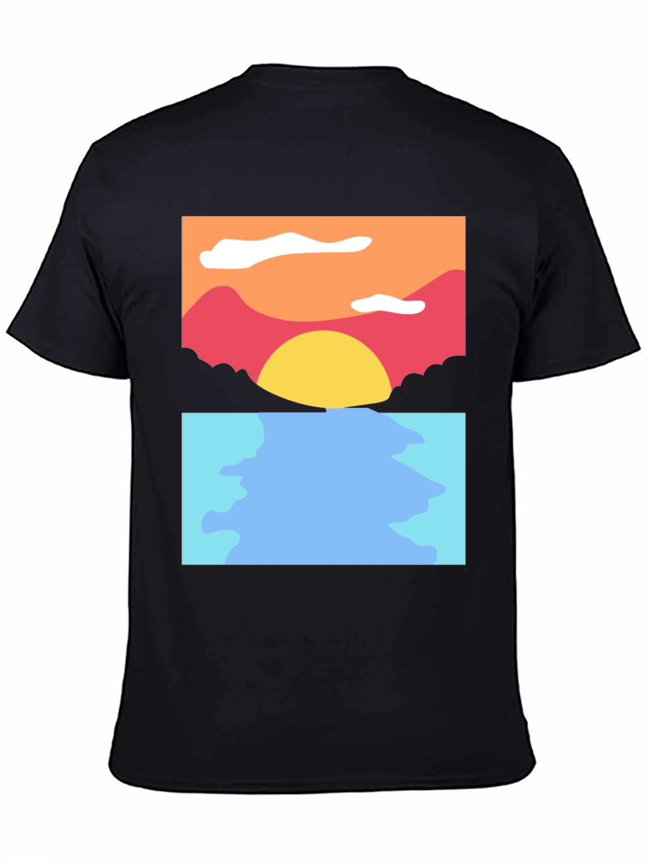 Black Sunset Seascape Graphic Tee - Soft Cotton Blend view 4