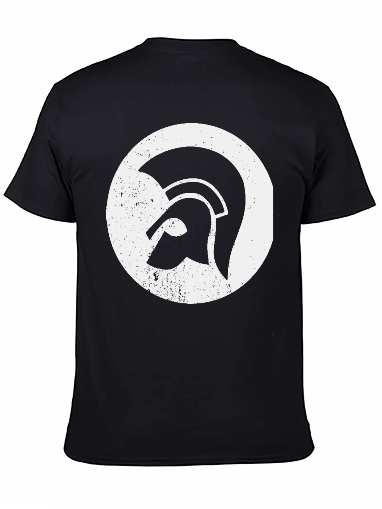 Black Spartan Helmet Graphic Tee - Black Cotton Blend view 4