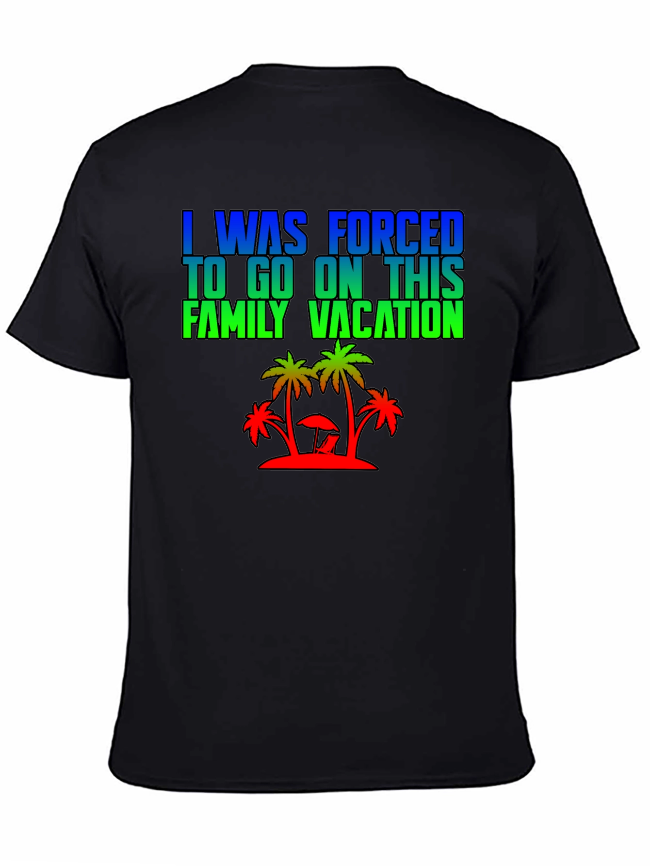Black Forced Family Vacation Graphic Tee view 4