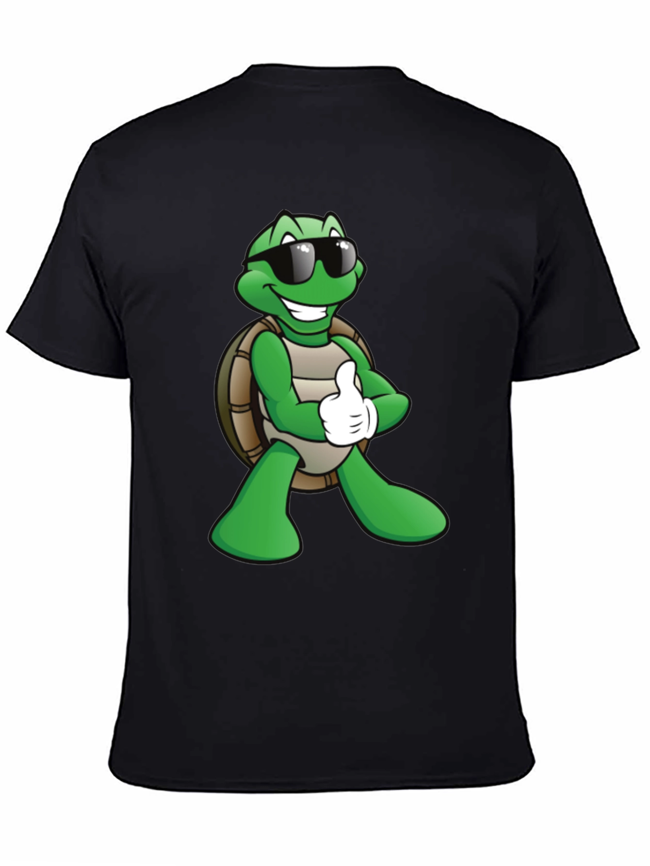 Black Cool Turtle Graphic T-Shirt - Black view 4