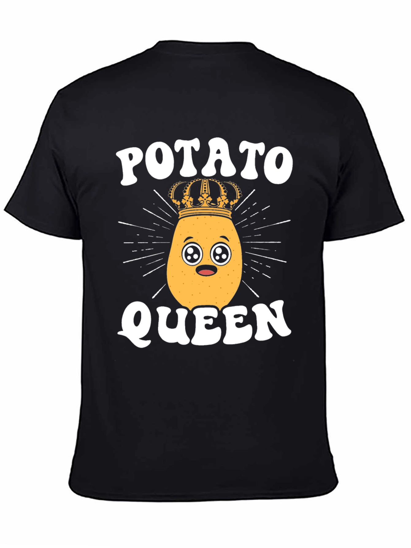 Black Potato Queen T-Shirt - Cute Kawaii Funny view 4