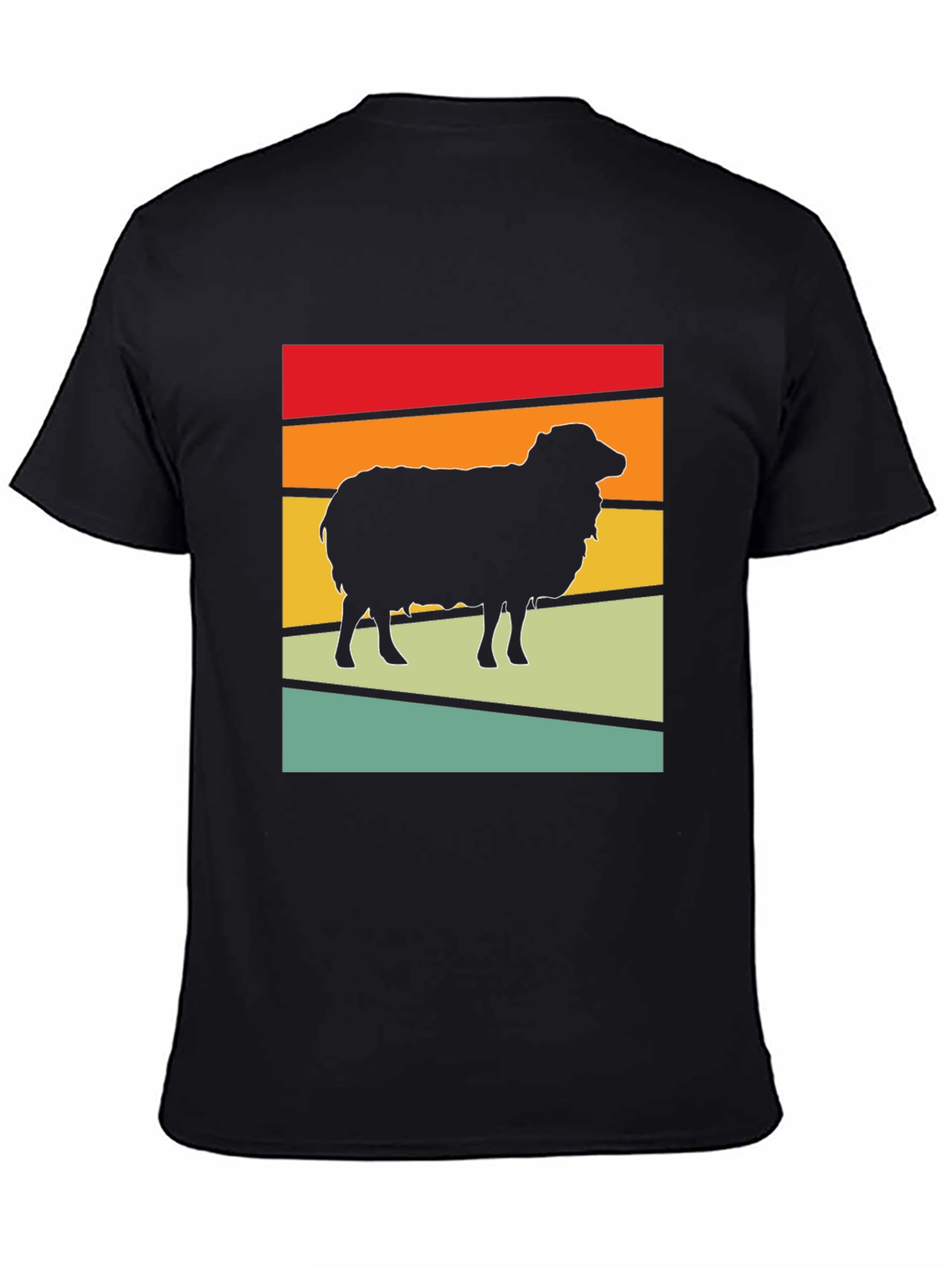 Black Retro Sheep Graphic T-Shirt - Vintage Style Black Tee view 4