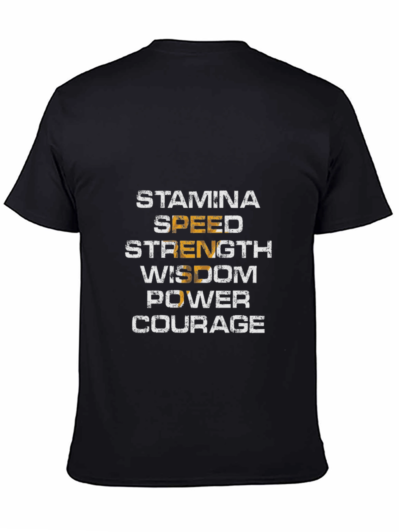 Black Motivational Stamina, Speed, Strength, Wisdom T-Shirt view 4