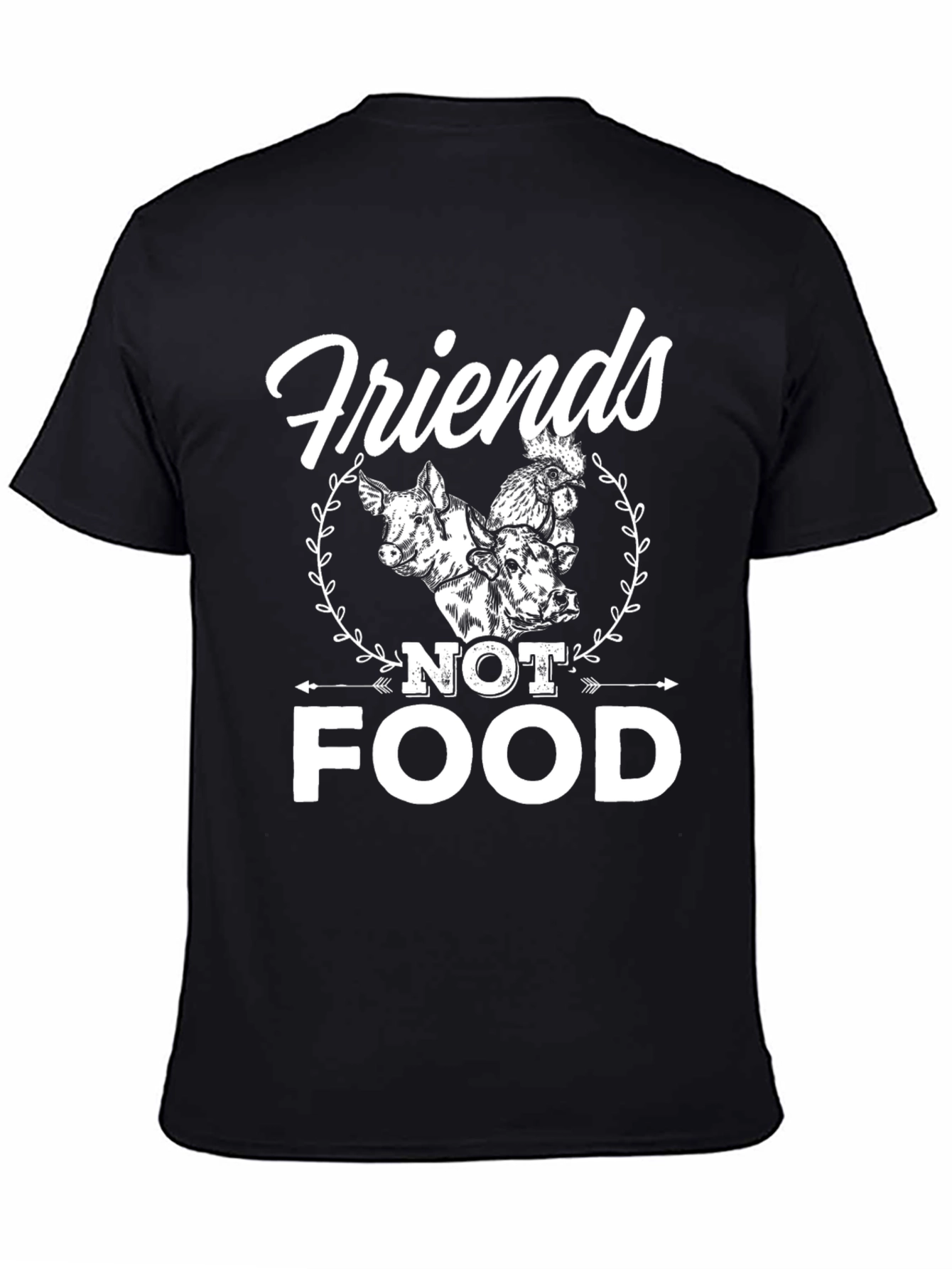 Black Friends Not Food Vegan T-Shirt view 4