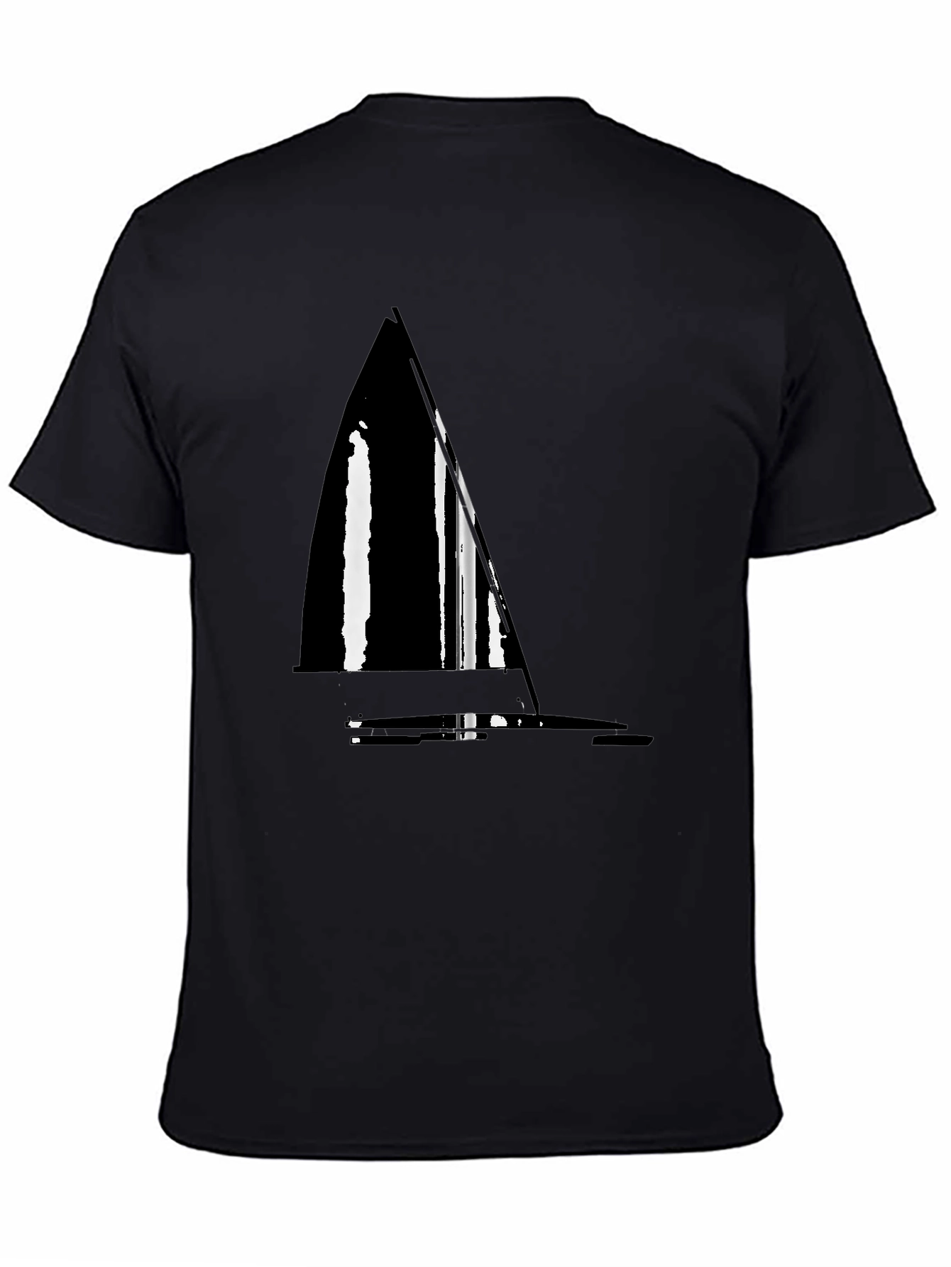 Black Nautical Sailboat Graphic Tee - Stylish Black T-Shirt view 4