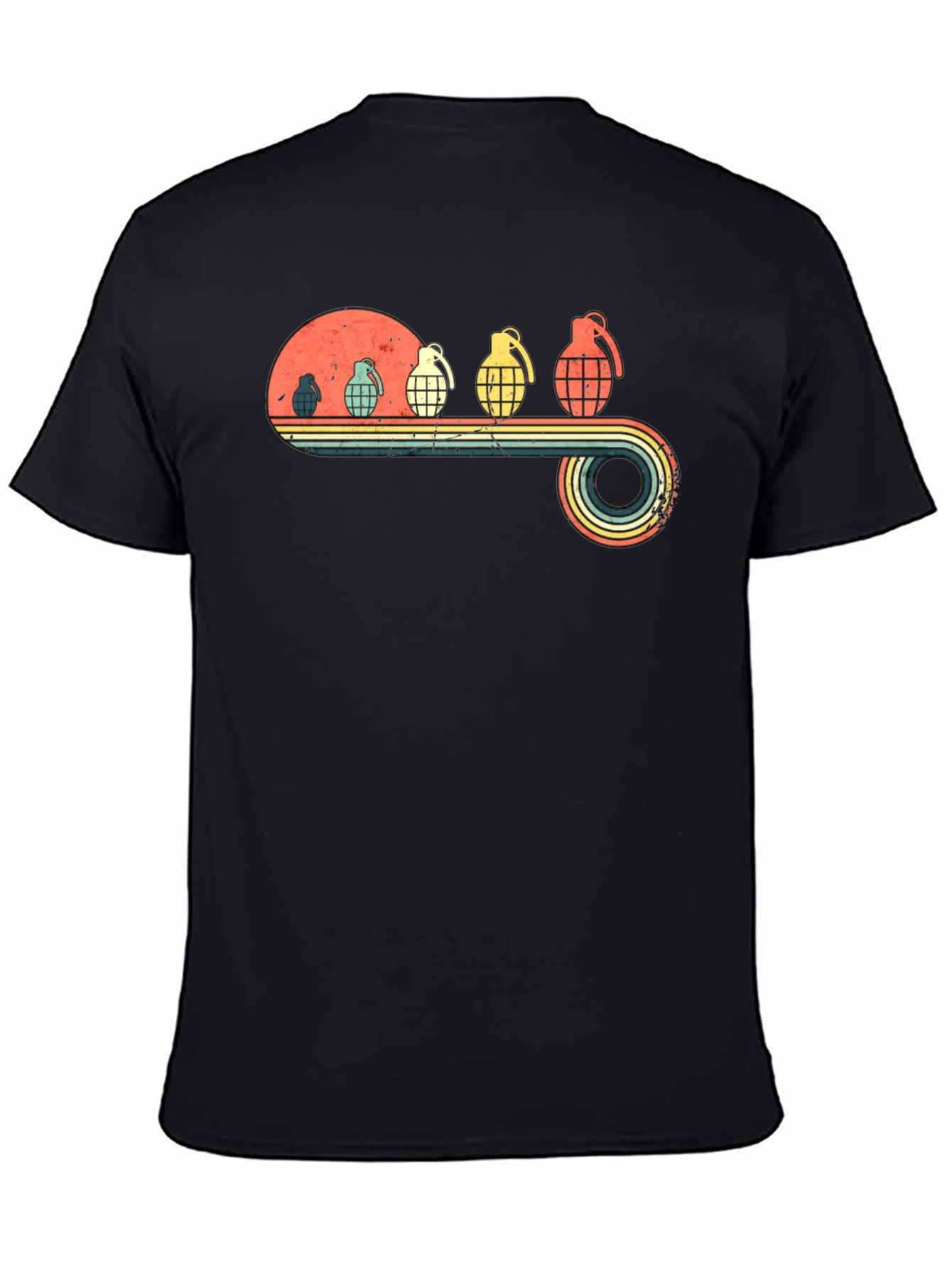 Black Retro Grenade T-Shirt - Black view 4