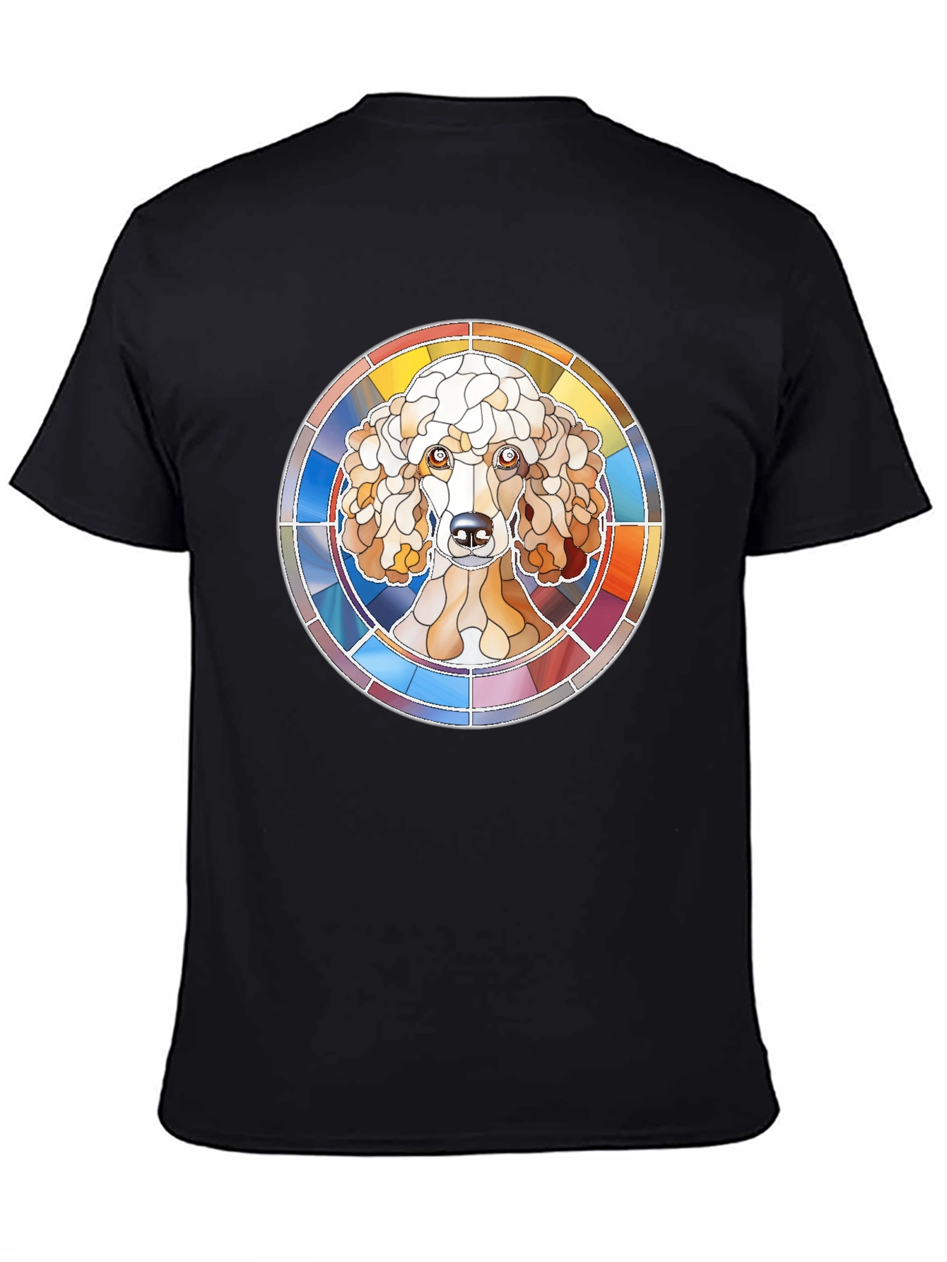 Black Stained Glass Poodle Graphic Tee - Stylish Dog Lover Shirt view 4