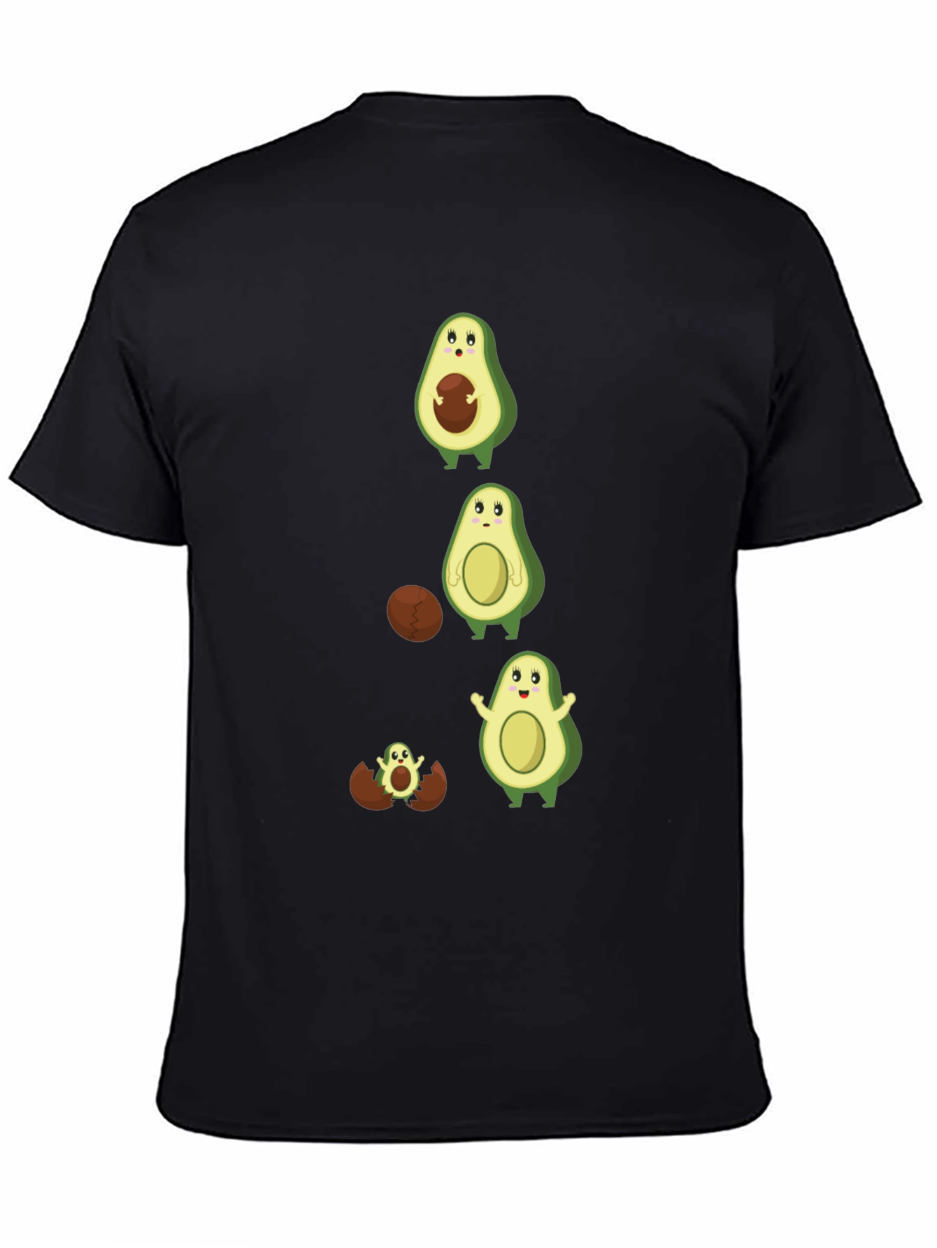 Black Avocado Evolution T-Shirt - Funny Fruit Tee view 4