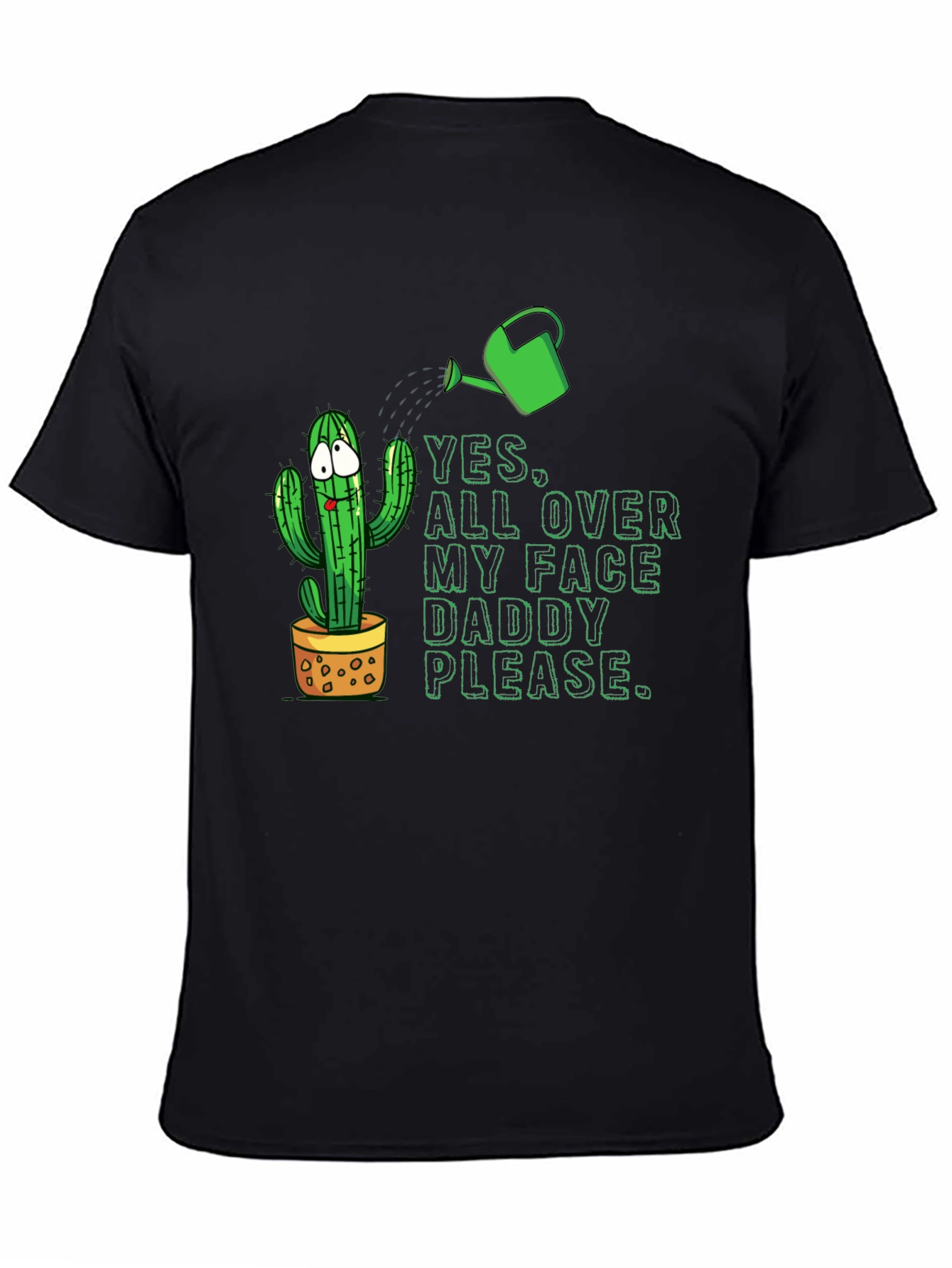 Black Cactus Humor Graphic T-Shirt view 4
