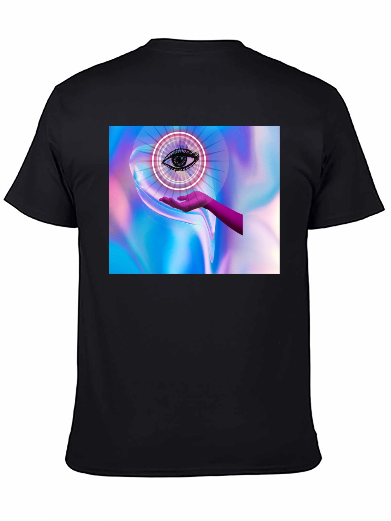 Black Eye in Hand Graphic Tee - Mystical Design view 4