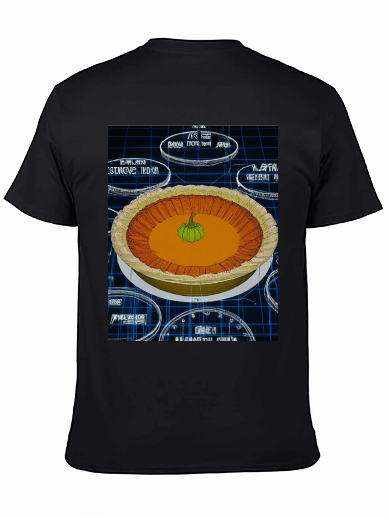Black Pumpkin Pie Graphic Tee - Unique Design view 4