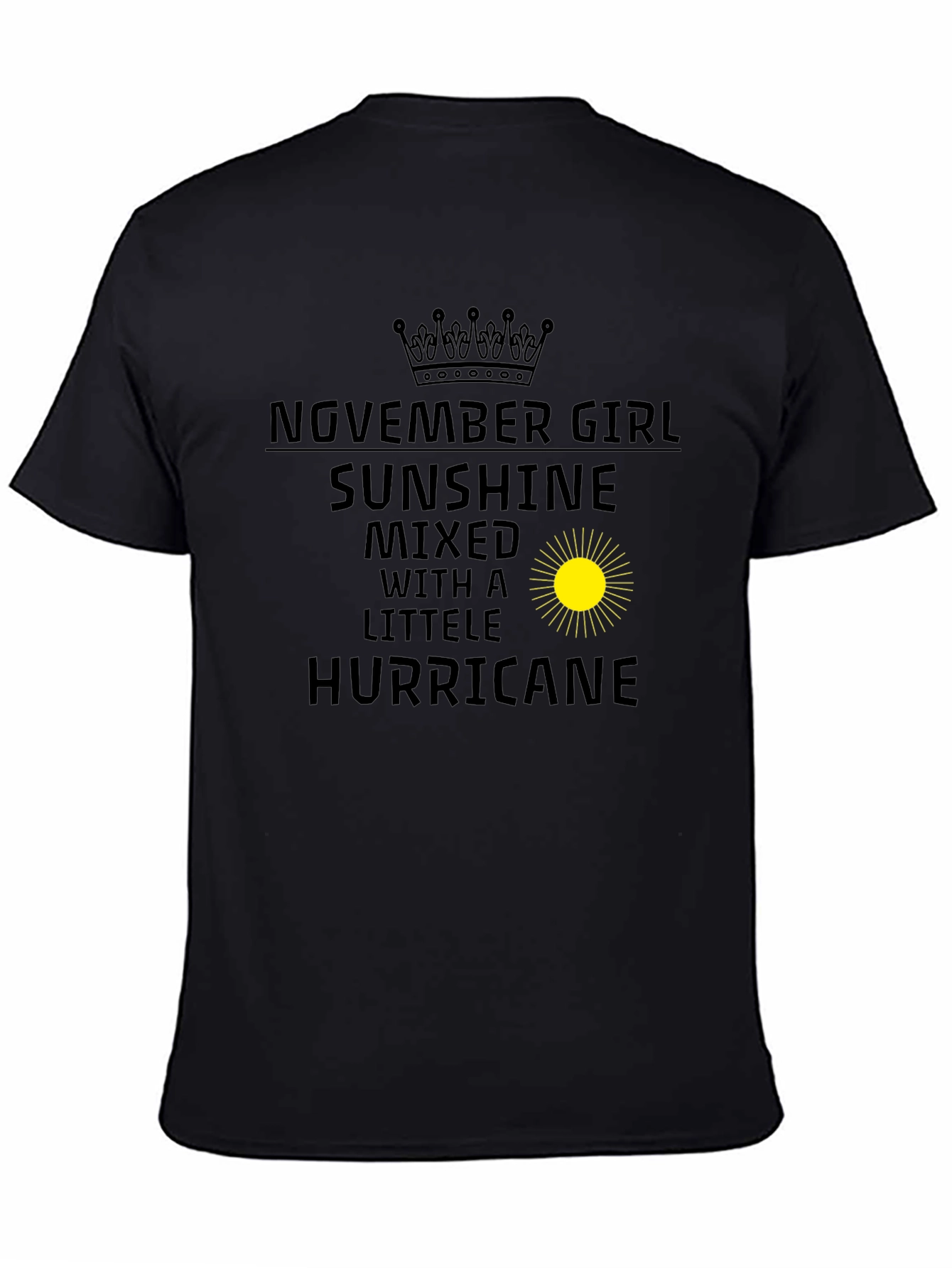 November Girl Sunshine Hurricane Black Tee - 4